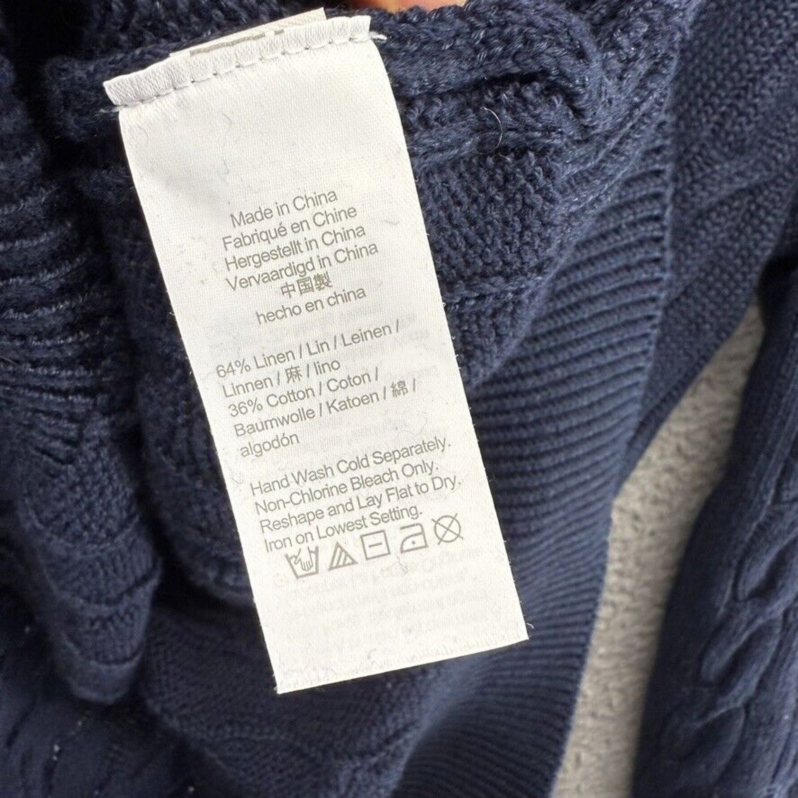 J.Crew J Crew Sweater Mens Large Blue Chunky Cable Knit Linen NEW Size US L / EU 52-54 / 3 - 10 Thumbnail