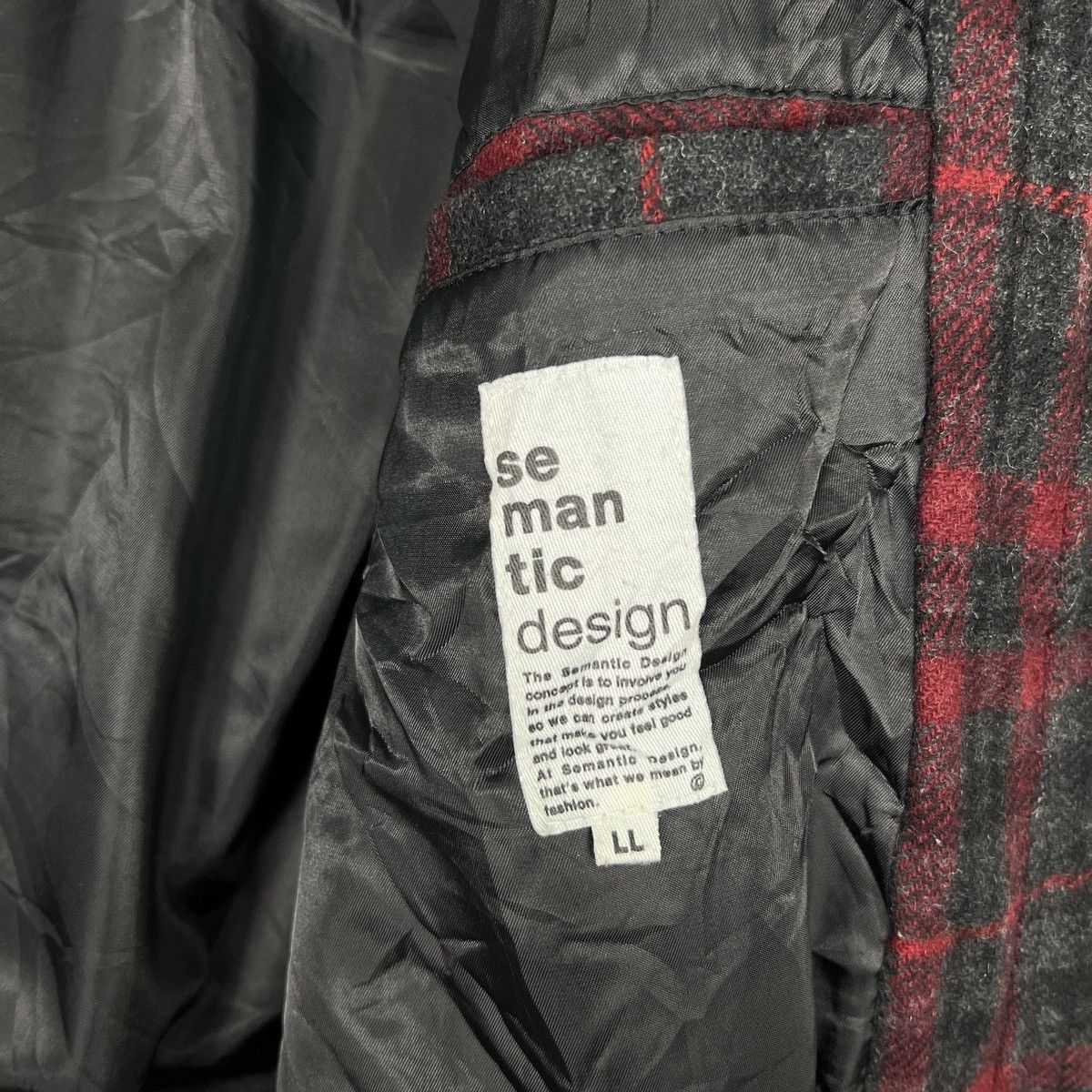 Japanese Brand 🔥 SEMANTIC DESIGN WOOL PLAID ZIPPER JACKET Size US M / EU 48-50 / 2 - 16 Thumbnail