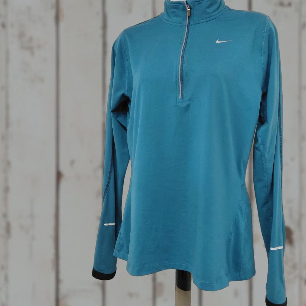 Nike Nike Element Dri-Fit Running Shirt Women's Medium Blue 1/4 Zip Activewear Running Jogging Thumbholes Nike Dri-Fit Element Jacket Mens? Size M / US 6-8 / IT 42-44 - 1 Thumbnail