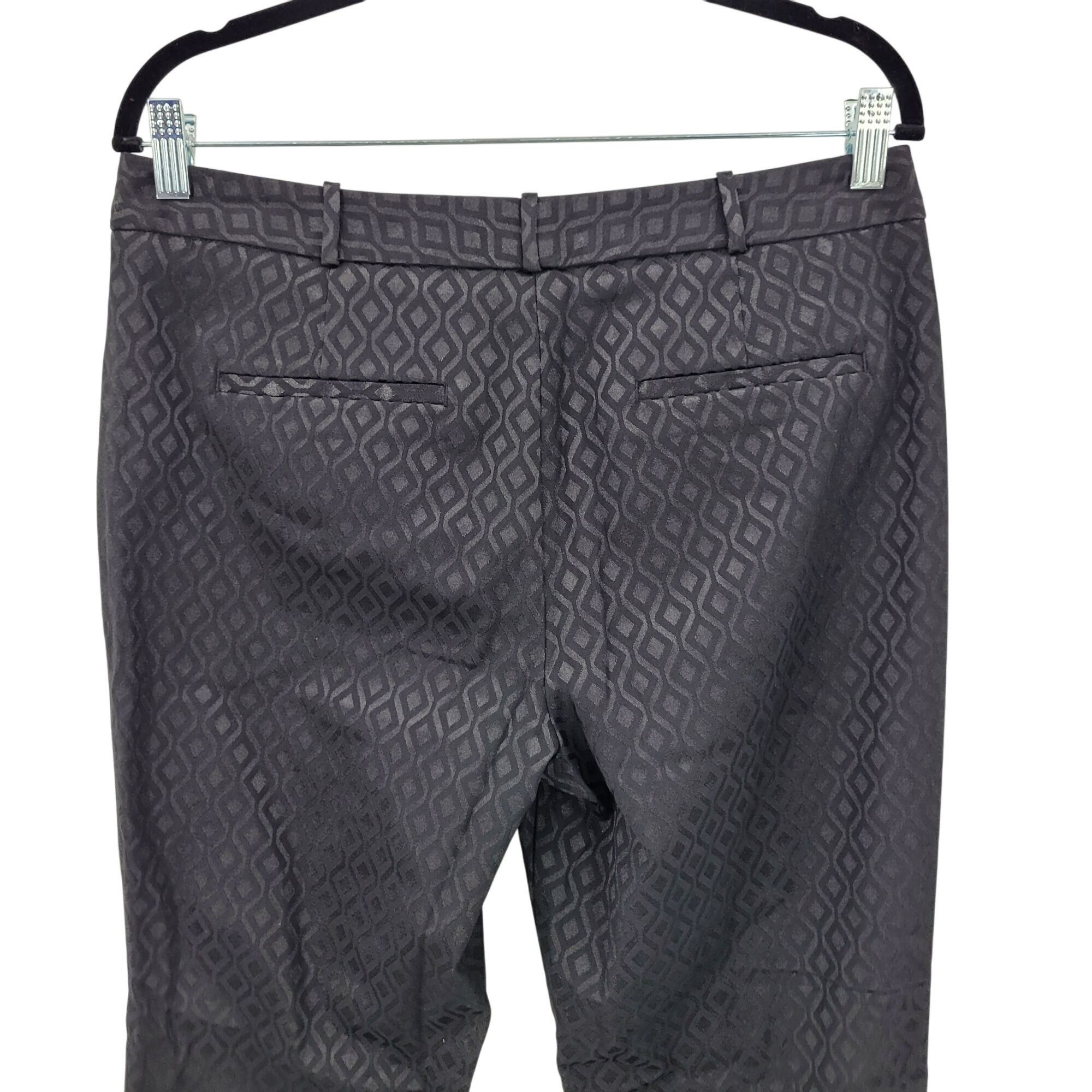 Vintage Vtg 90s Womens Black Cigarette Pants 8 Geometric Textured An Size 30" / US 8 / IT 44 - 8 Thumbnail