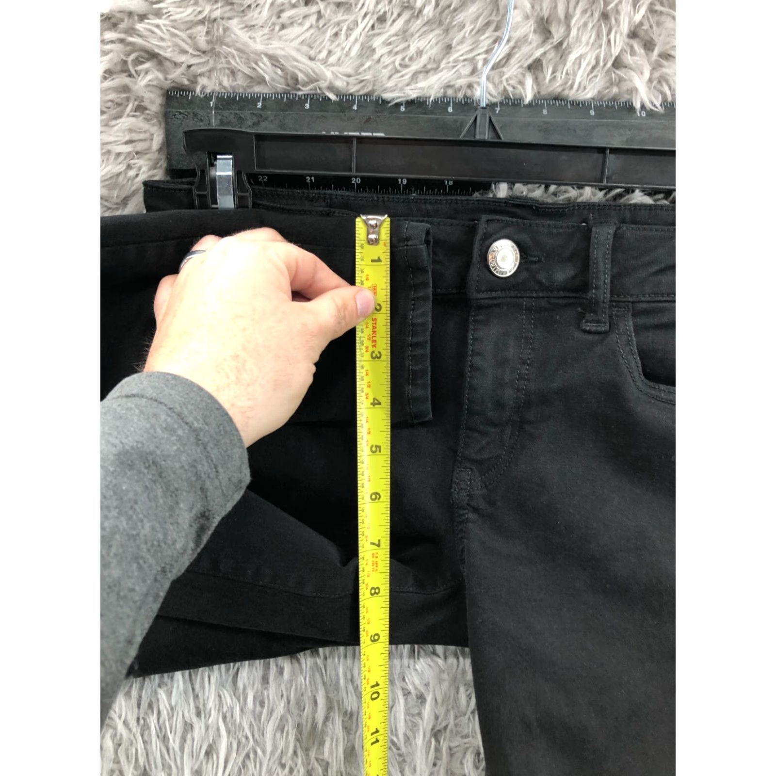 American Eagle Outfitters American Eagle Jegging Jeans Women's Dark Wash Black Size 4 Regular 28in Inseam 5-Pocket Denim Cotton Button Zipper Size 27" / US 4 / IT 40 - 4 Thumbnail