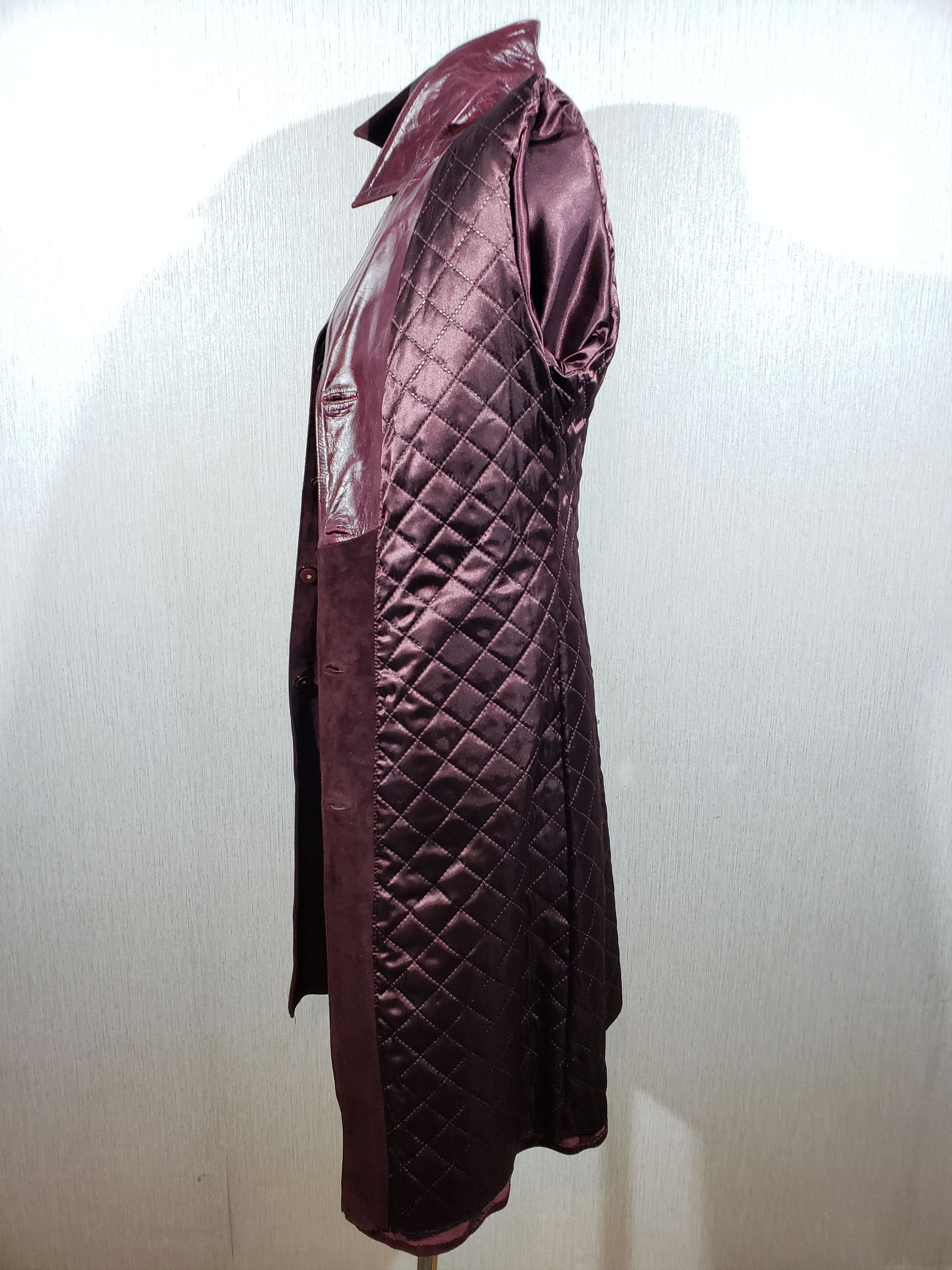 Other Cute women's long burgundy leather jacket. Size M / US 6-8 / IT 42-44 - 8 Thumbnail