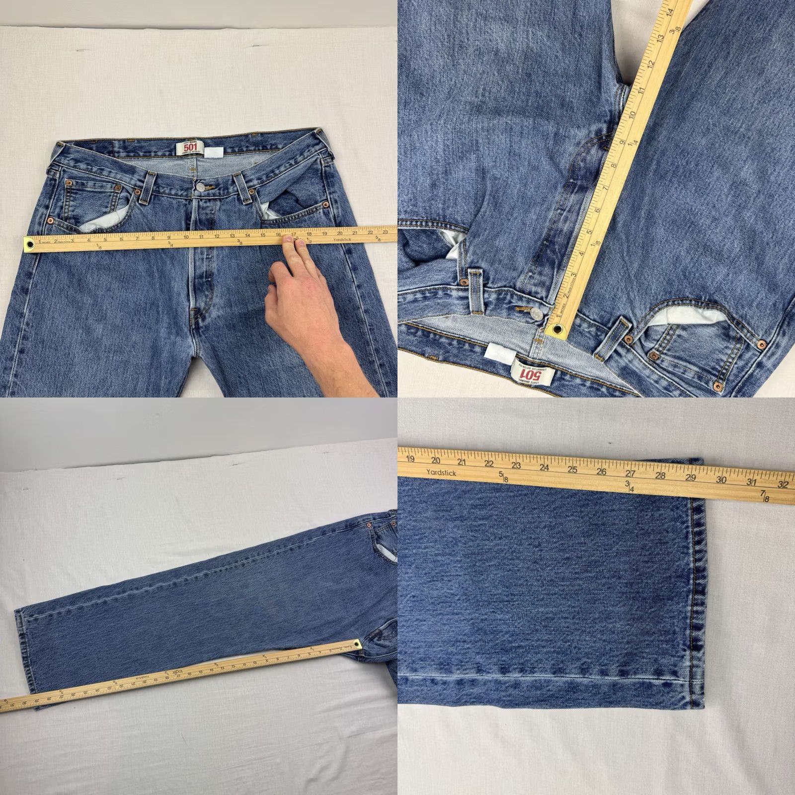 Levi's VINTAGE Levi's 501 Jeans Adult 38x30 Blue Button Fly Straight Leg Classic Denim Pants Mens Size US 38 / EU 54 - 8 Thumbnail