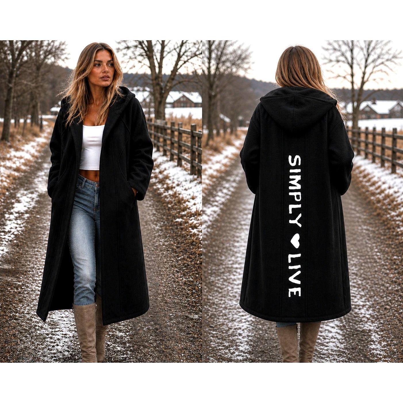 Other "Simply Live" Hooded Knit Cardigan Sweater - Black - size L Size L / US 10 / IT 46 - 1 Thumbnail
