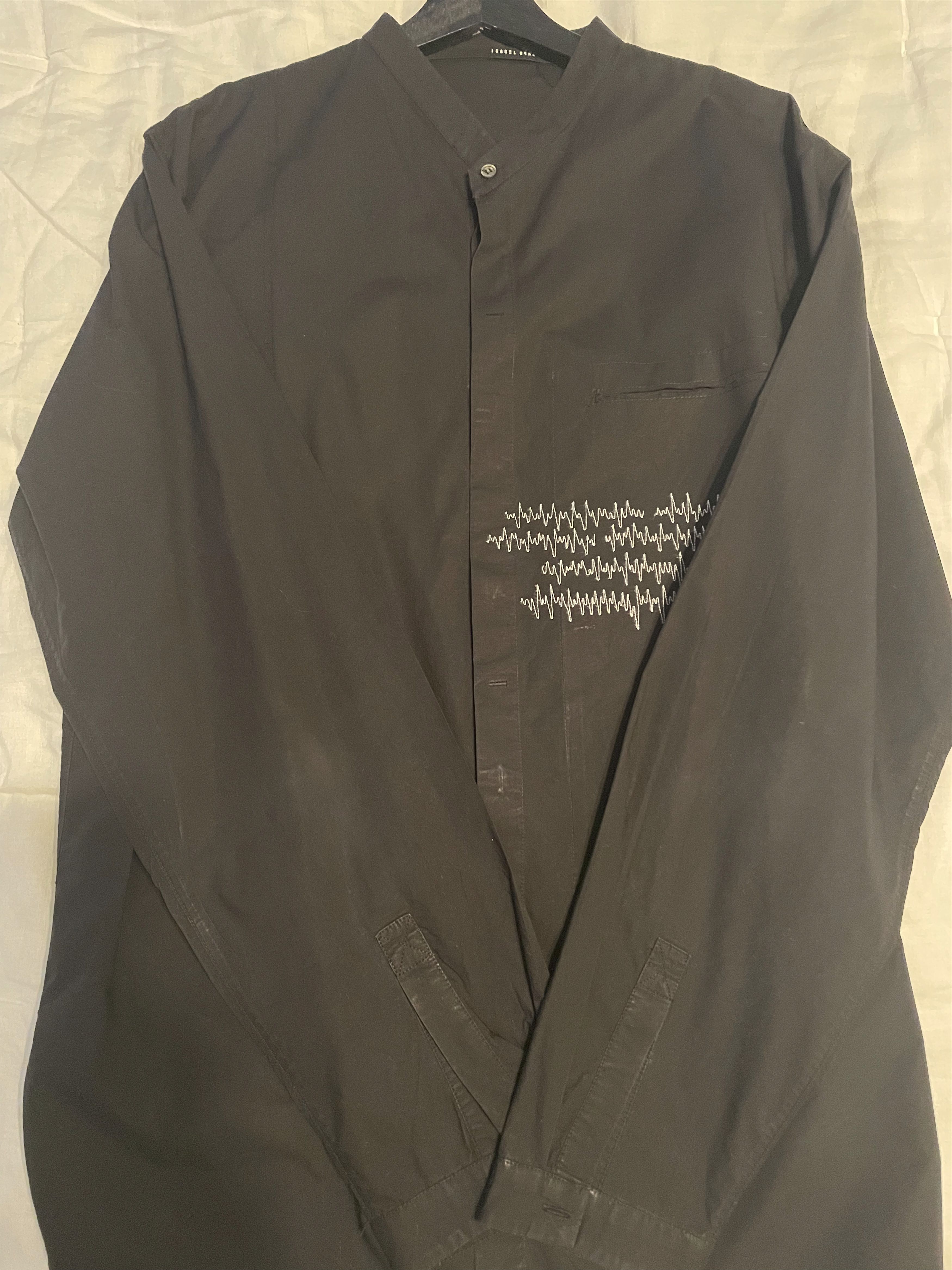 Isabel Benenato Men's Isabel Benenato Mandarin Collar Shirt Black Size US XL / EU 56 / 4 - 5 Thumbnail