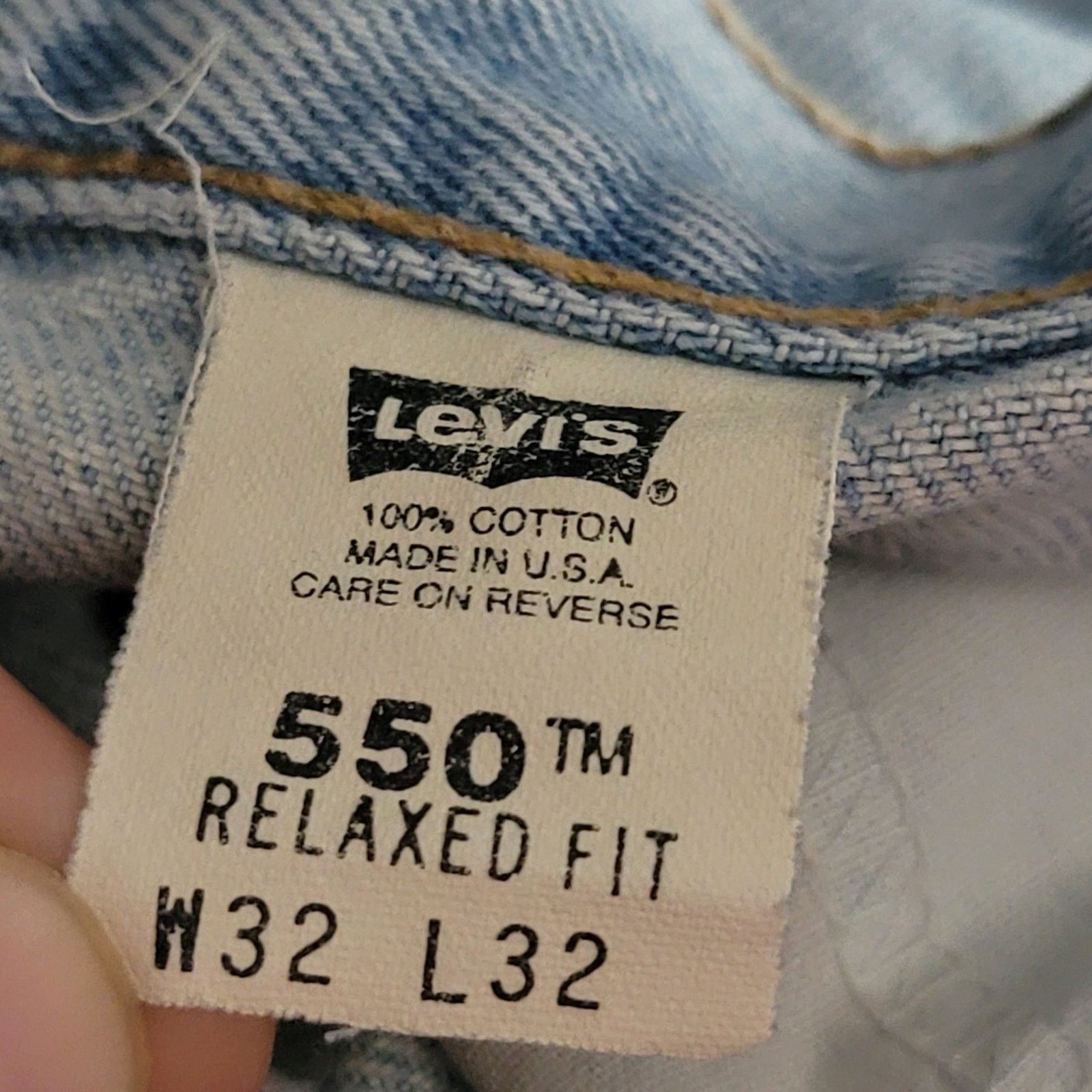 Levi's True Vintage 90s Levi 550s Distressed Stonewash Denim Jeans Size 32" / US 10 / IT 46 - 4 Thumbnail