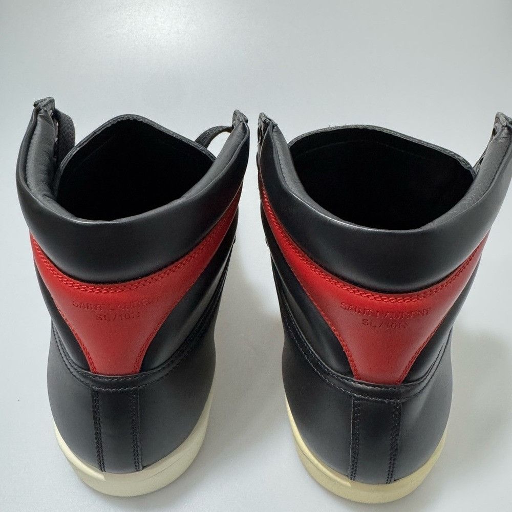 Saint Laurent Paris Saint Laurent Sl01 High Top Sneakers Black Red Men’s EU 40/U Size US 7 / EU 40 - 5 Thumbnail