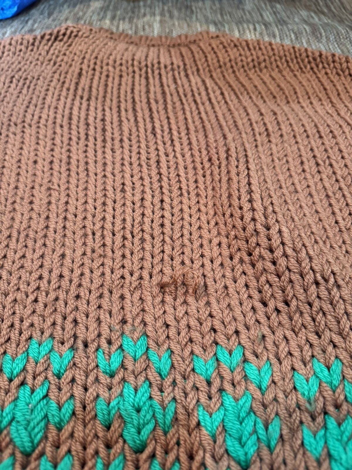 Raf Simons Raf Simons FW17 Disturbed Jacquard Brown Green Sweater Size US M / EU 48-50 / 2 - 9 Thumbnail