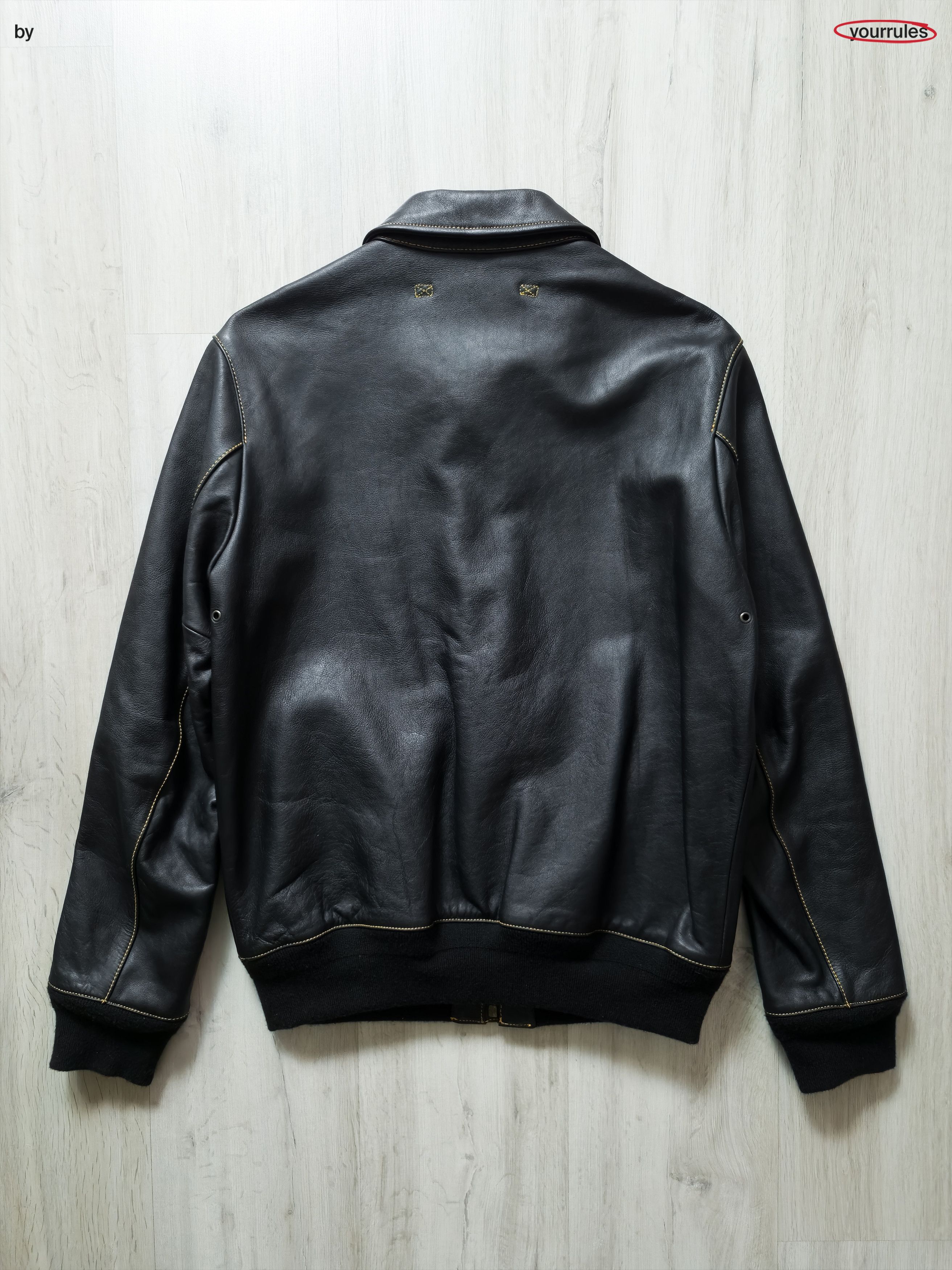 Number (N)ine NUMBER (N)INE A-2 Leather Archive Music Jacket (black) Size US M / EU 48-50 / 2 - 2 Thumbnail