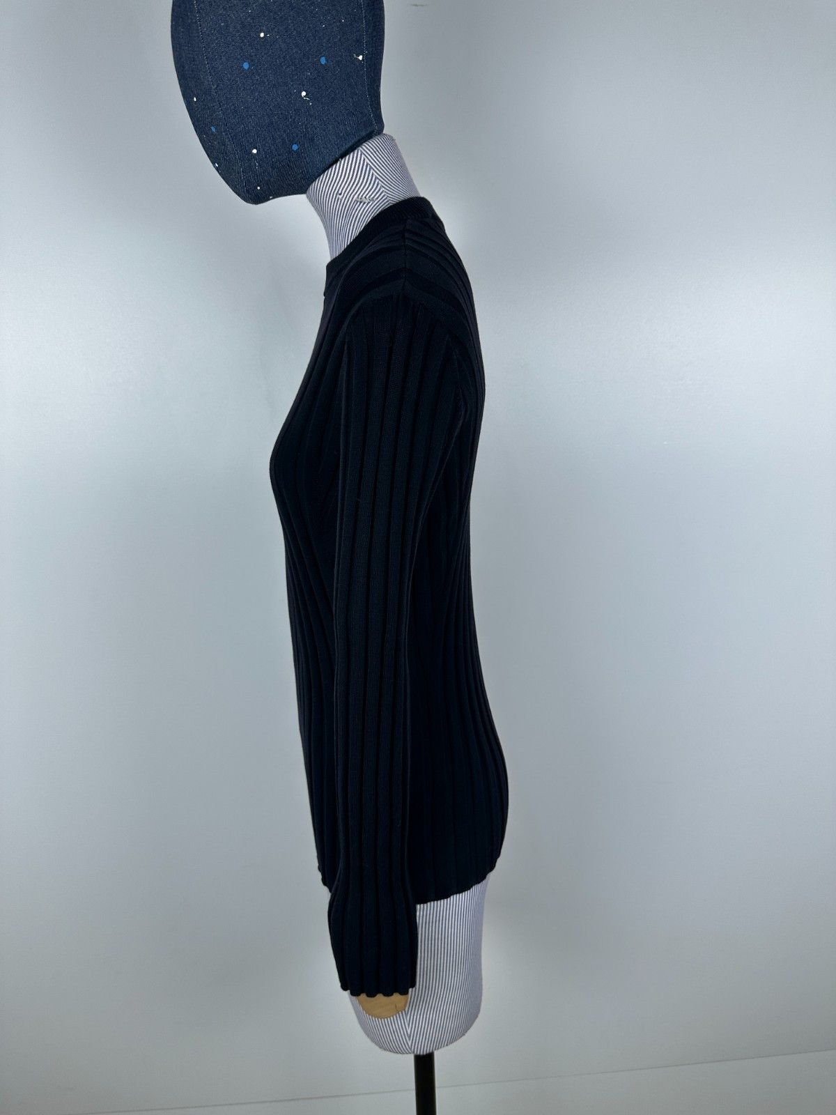 Cos Cos Ribbed Wool Funnel Neck Jumper Black Sweater Size S Size S / US 4 / IT 40 - 4 Thumbnail