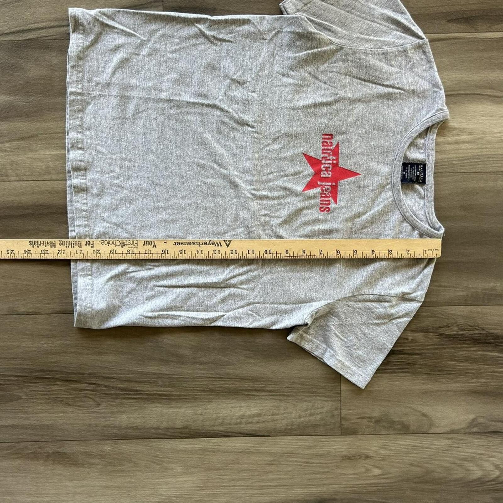 Nautica Vintage 90’s Women’s Nautica Jeans Grey Red Star Shirt Top M Size M / US 6-8 / IT 42-44 - 6 Thumbnail