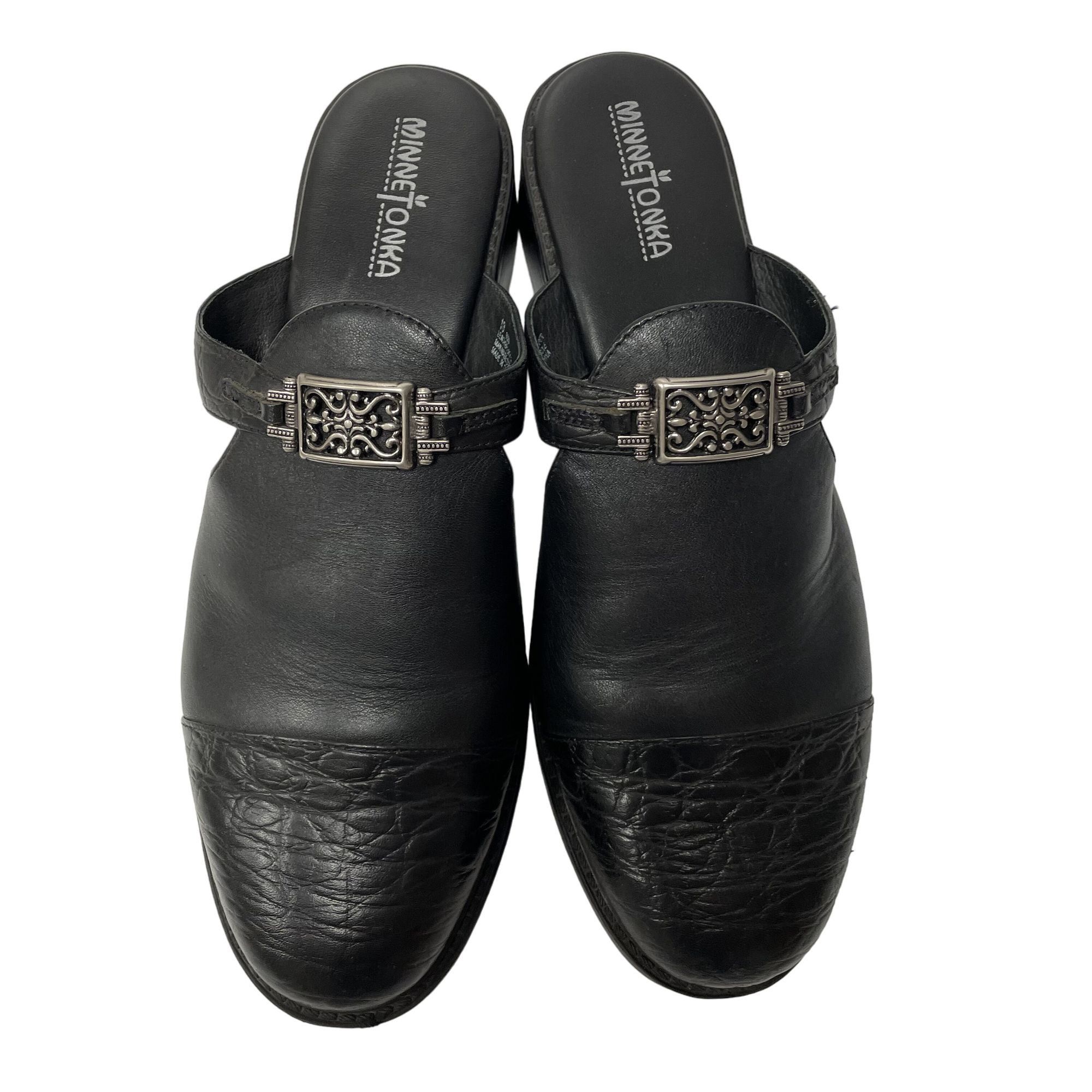 Minnetonka 90's Minnetonka 6050 Leather Alligator Grain Cap Toe Mules Size US 10 / IT 40 - 12 Thumbnail