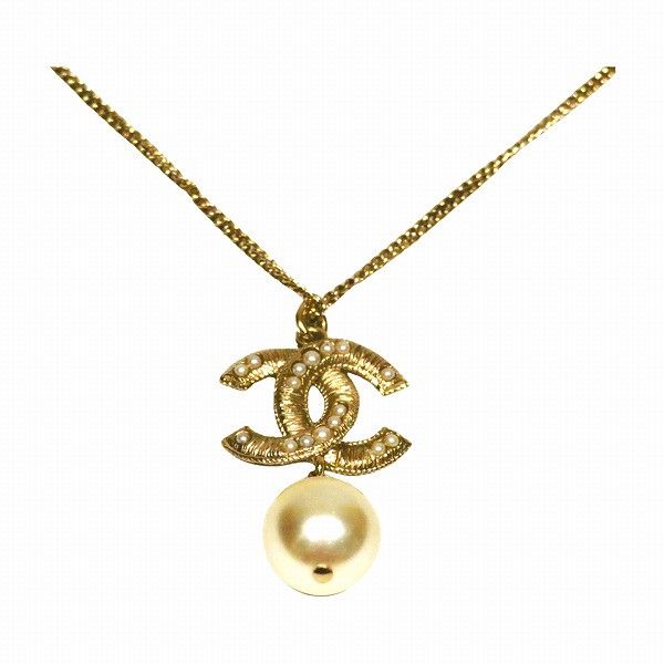 Chanel Chanel Chanel Coco Mark Drop Pearl Necklace Metal Necklace A86181 Y09555 Z2048 in Good Condition Size ONE SIZE - 1 Thumbnail