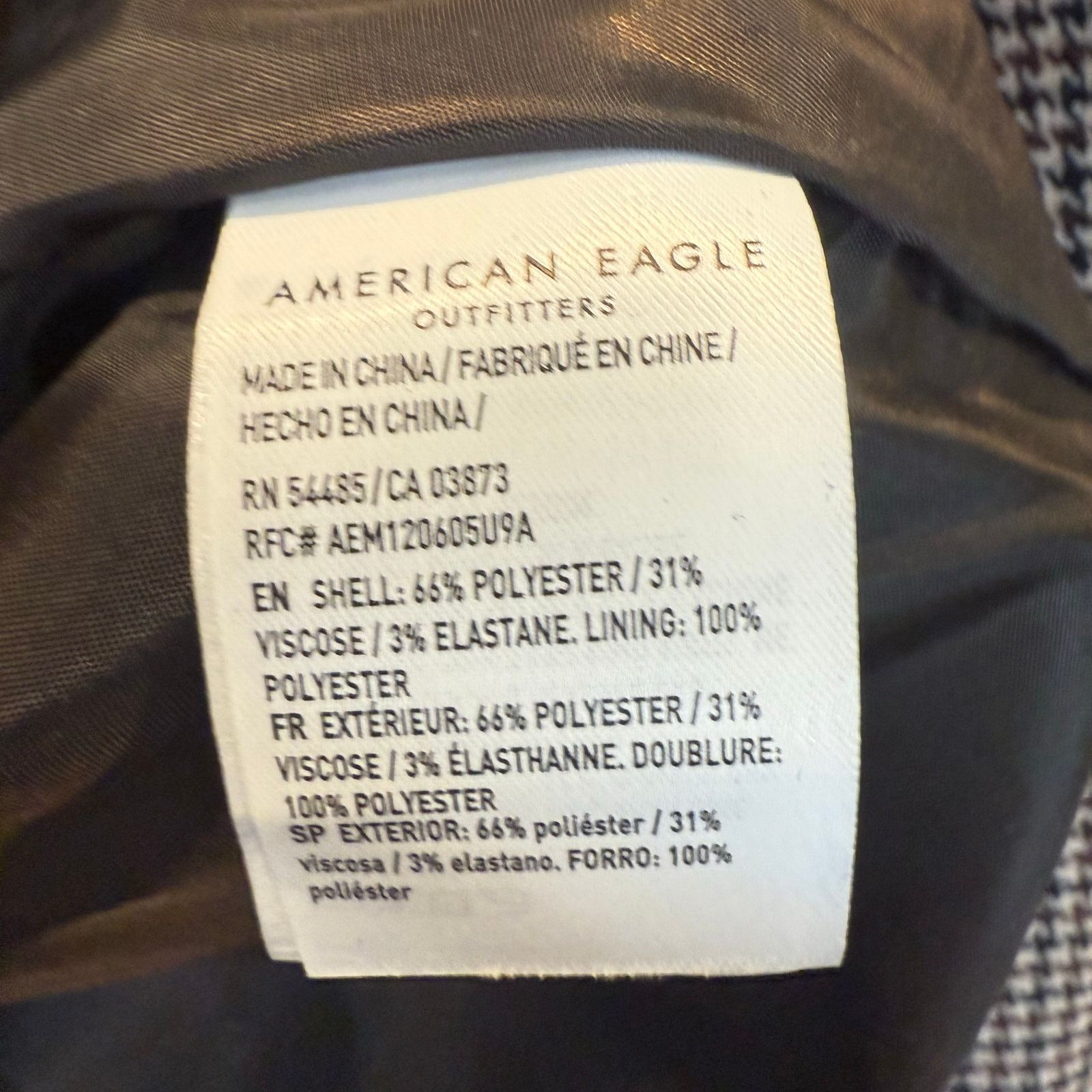 American Eagle Outfitters American Eagle Brown Plaid Houndstooth Academic Blazer S Size S / US 4 / IT 40 - 8 Thumbnail