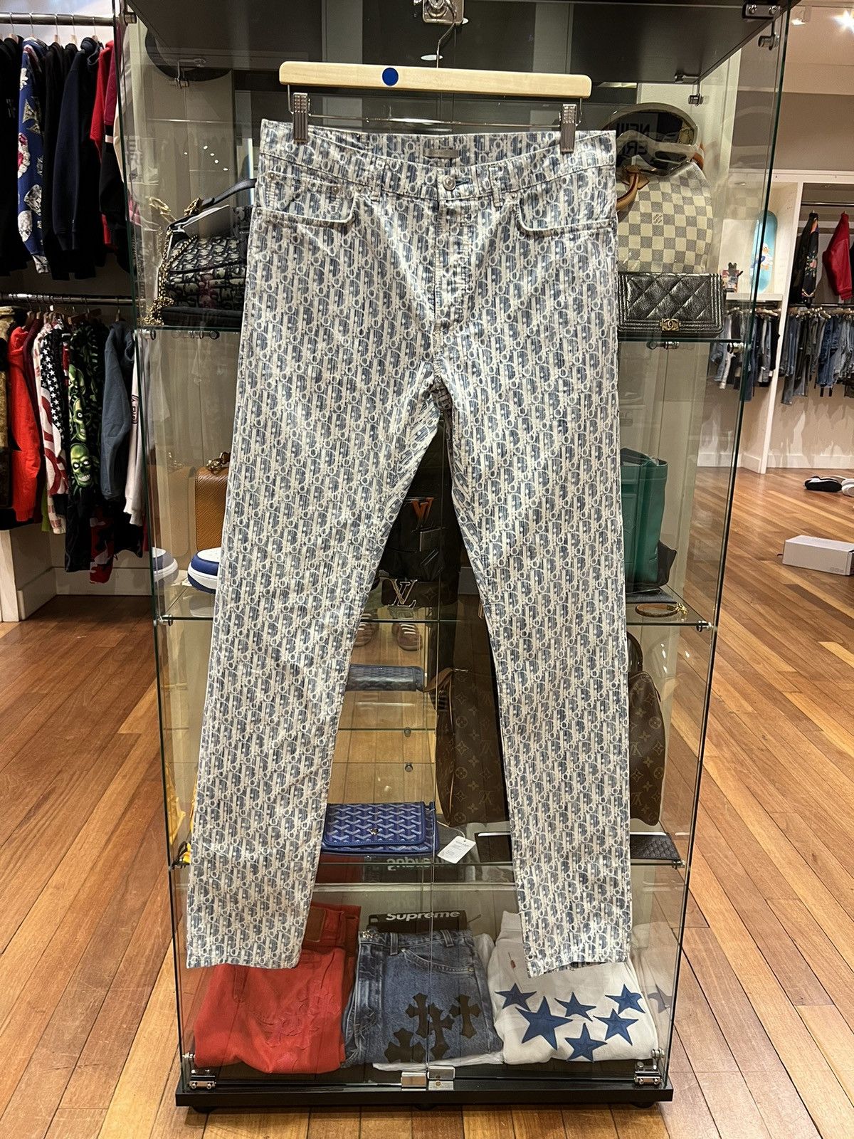 Dior Dior oblique monogram print slim cotton pants Size US 32 / EU 48 - 1 Thumbnail