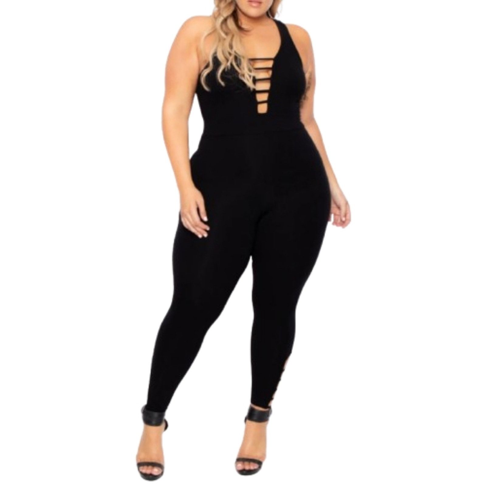 Other SAVANNA ☆ MIDNITE BLACK HALTER JUMPSUIT ☆ 4x ☆ NWT Size 29" - 2 Thumbnail