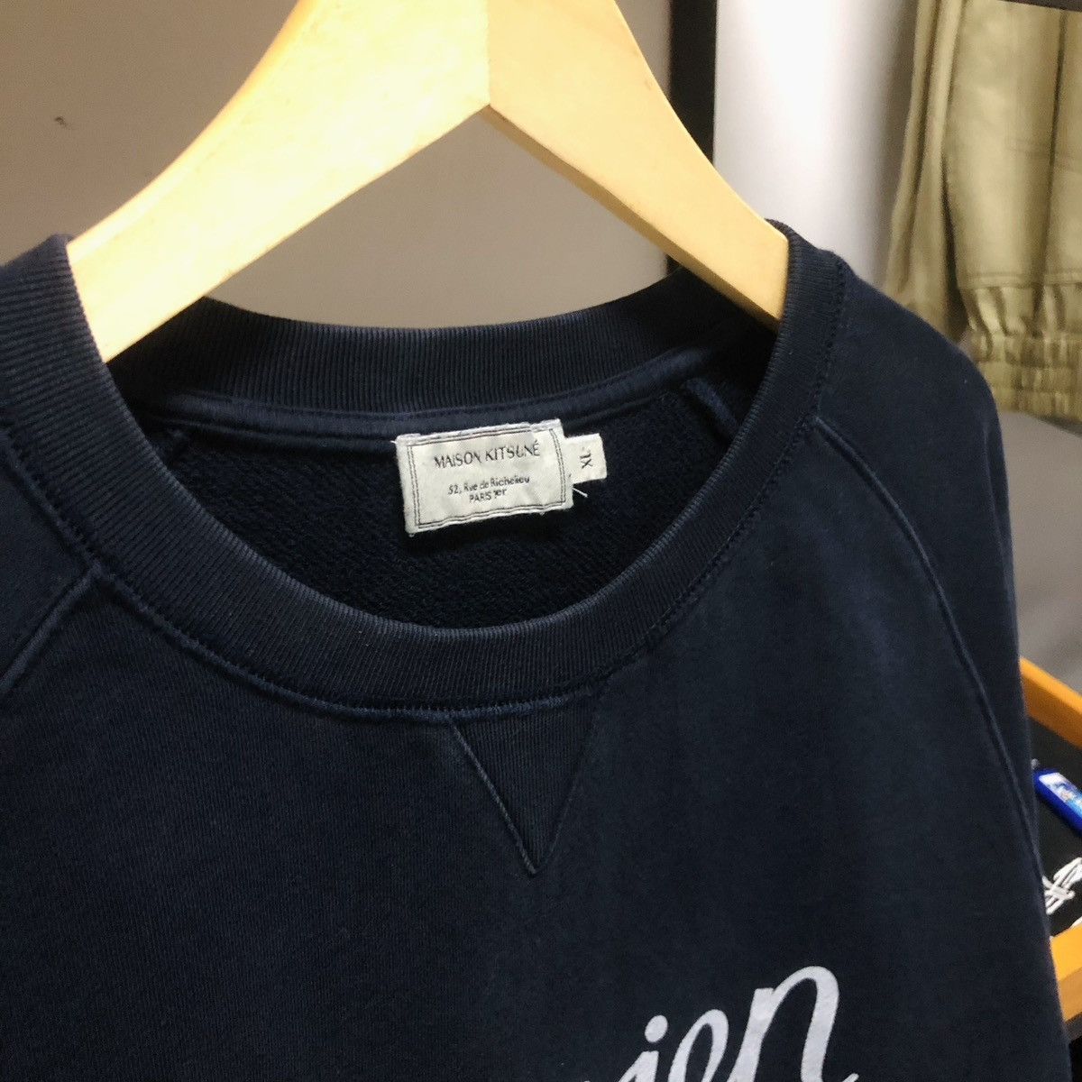 Maison Kitsune Maison Kitsune Parisien Logo Sweatshirt Navy Blue Size US XL / EU 56 / 4 - 3 Thumbnail