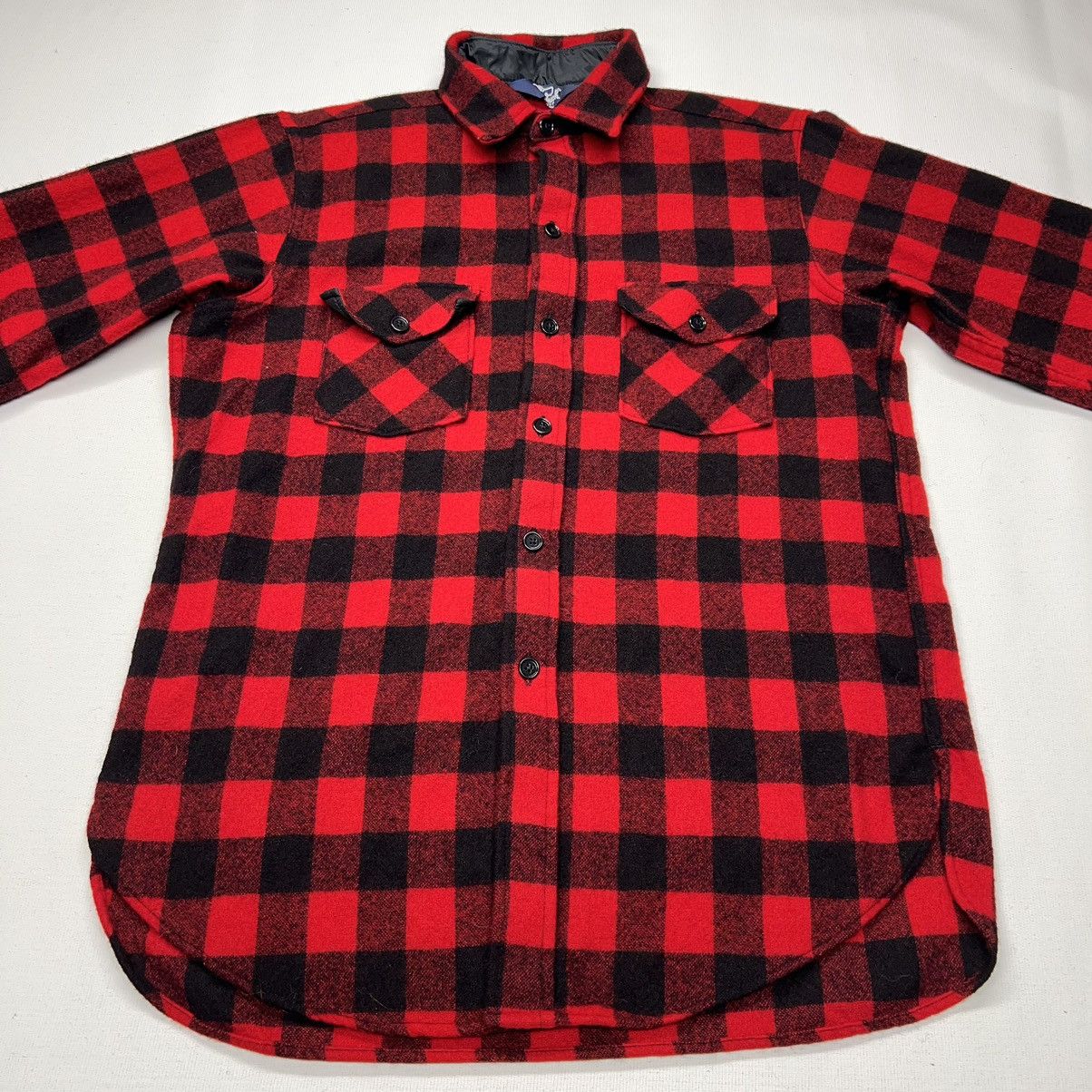 Vintage × Woolrich Woolen Mills Woolrich Flannel Shirt Red Plaid Buffalo Button Up Wool Size US L / EU 52-54 / 3 - 2 Thumbnail