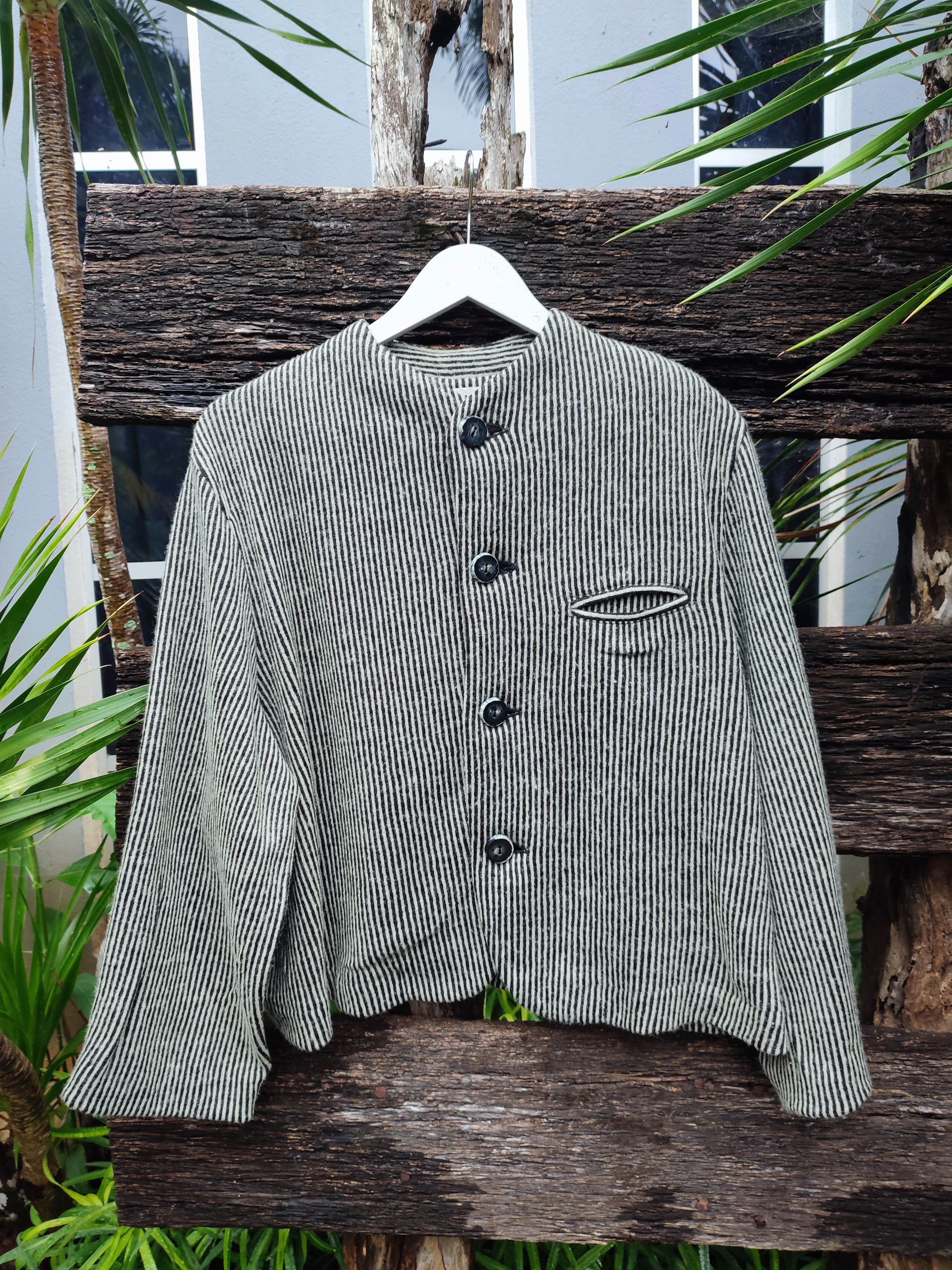 image of Designer Steal Inn Made In Japan Wool Jacket in Black White, Women's (Size Medium)