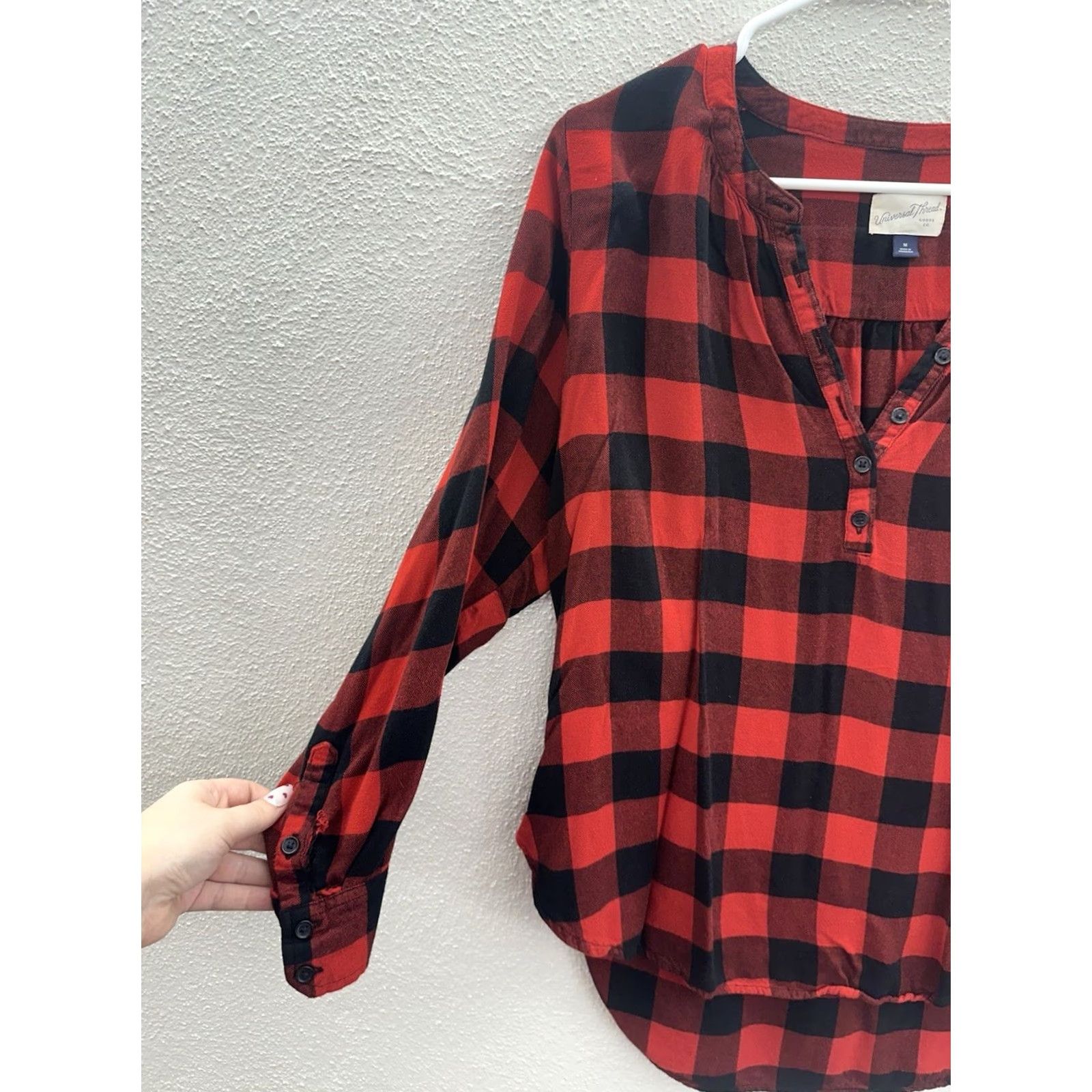 Vintage Universal Threads Womens Top Size Medium Buffalo Plaid Flannel Long Sleeve Shirt Size M / US 6-8 / IT 42-44 - 3 Thumbnail