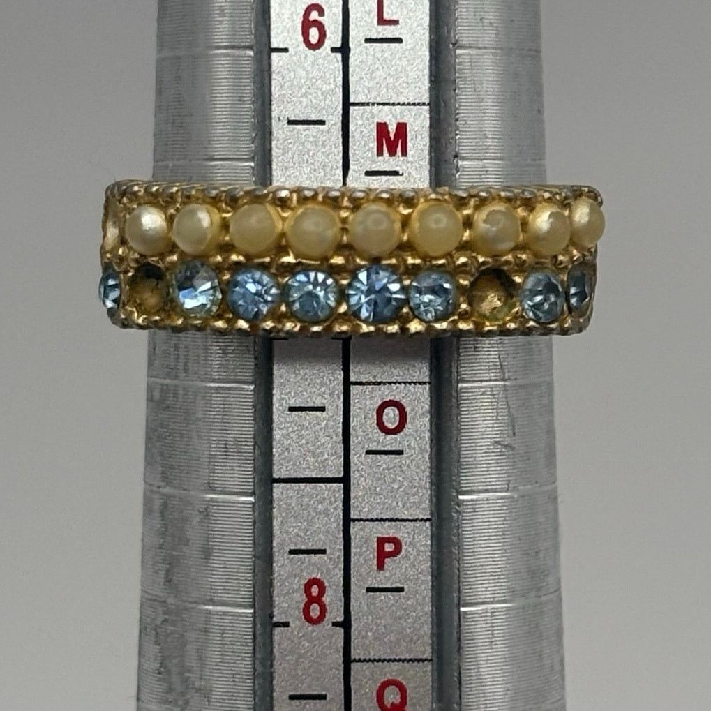 Other Gold & Blue Pearl Ring Size ONE SIZE - 5 Thumbnail