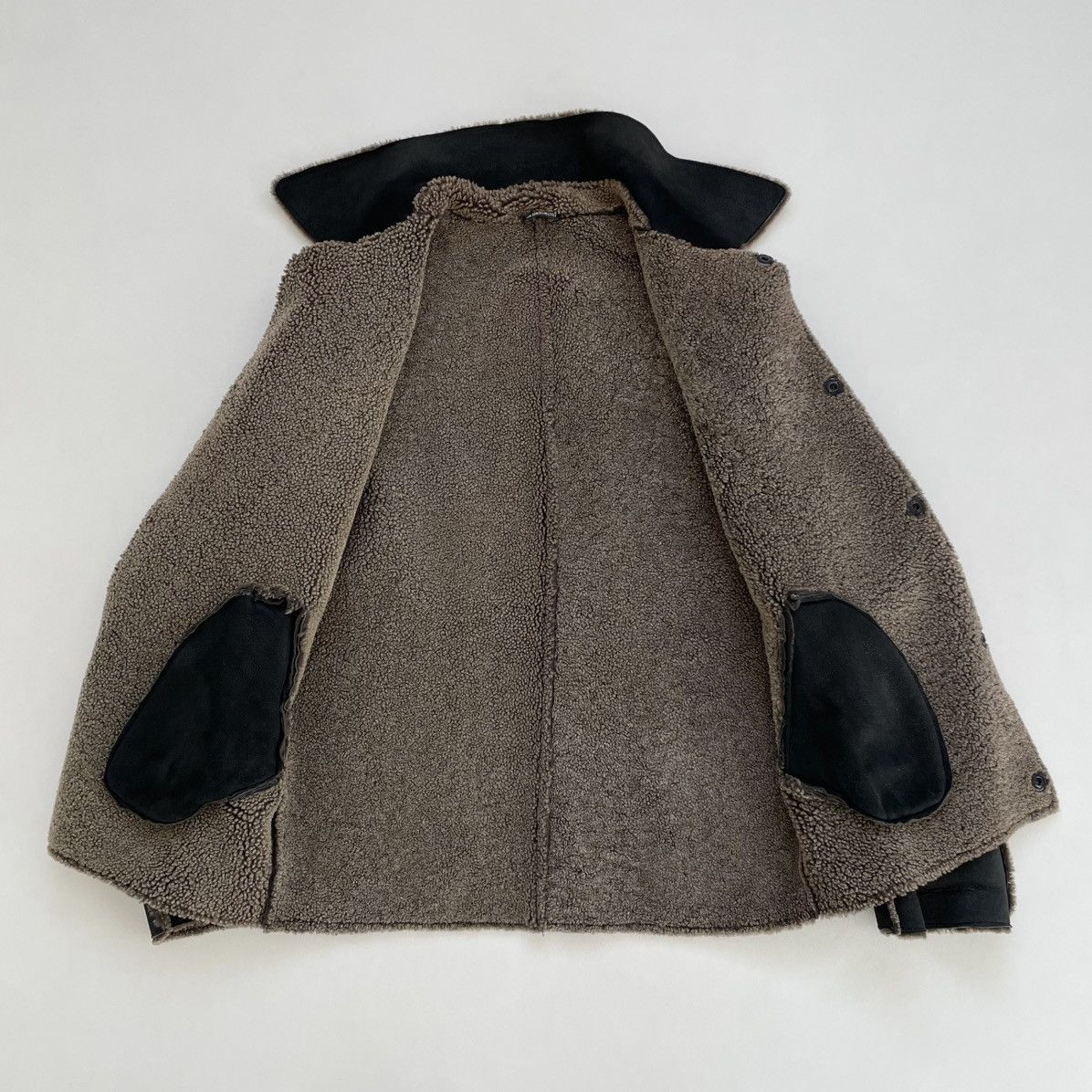 Ann Demeulemeester Early 2000s Black/Brown Shearling Jacket Size US M / EU 48-50 / 2 - 12 Thumbnail