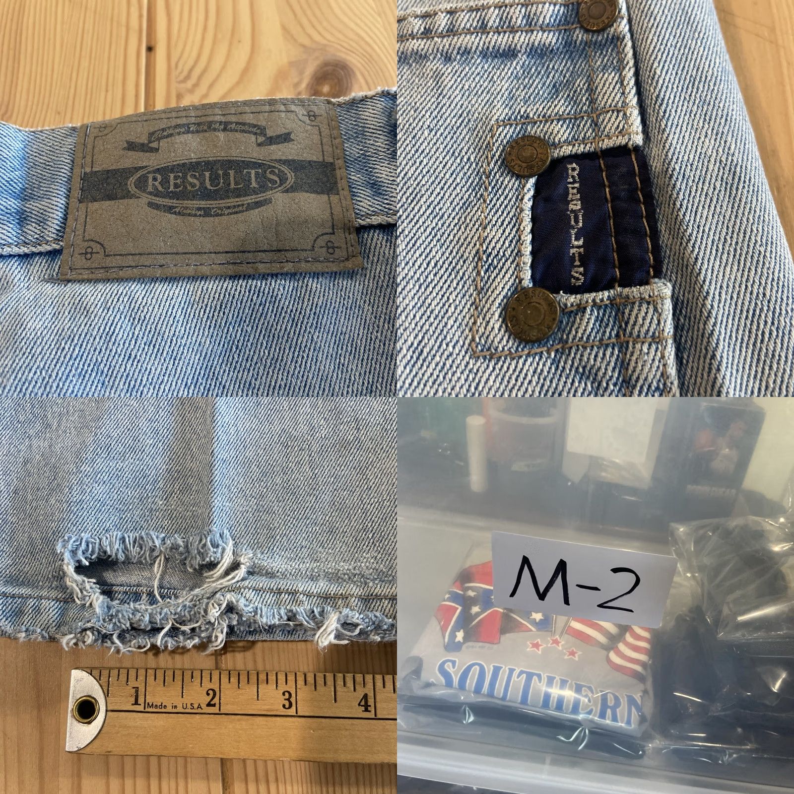 Vintage VINTAGE Results Jeans Men 38 Baggy Cargo Skater Grunge Streetwear Y2K Wide Wide-Leg Cargo Pocket 90s Mens Blue Denim Cotton Regular Caro Size US 38 / EU 54 - 8 Thumbnail