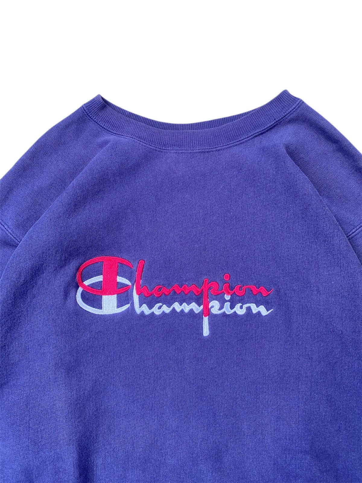 Champion 90s Vintage Champion Reverse Weave Double Script Sweatshirt Size US XXL / EU 58 / 5 - 2 Thumbnail