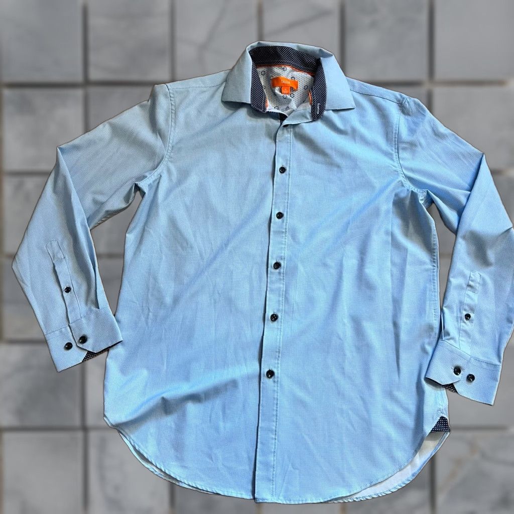 Tallia Tallia Performance Tech Shirt Mens 15.5 33-34 Blue Long Sleeve Button Down Size US L / EU 52-54 / 3 - 1 Thumbnail