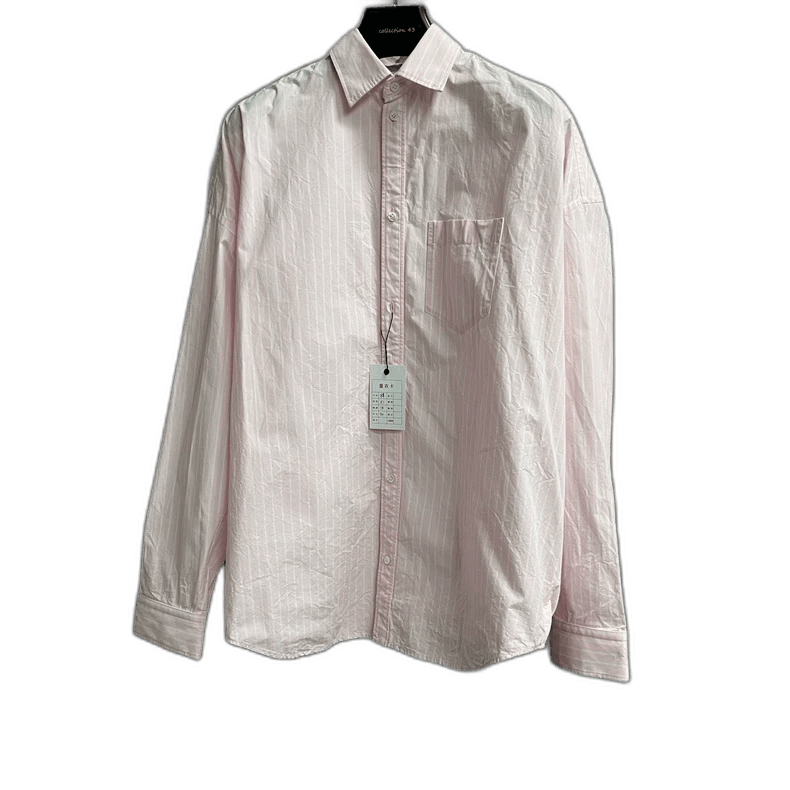 Balenciaga Pink Long Sleeve Shirt with Logo Print Size US M / EU 48-50 / 2 - 1 Thumbnail
