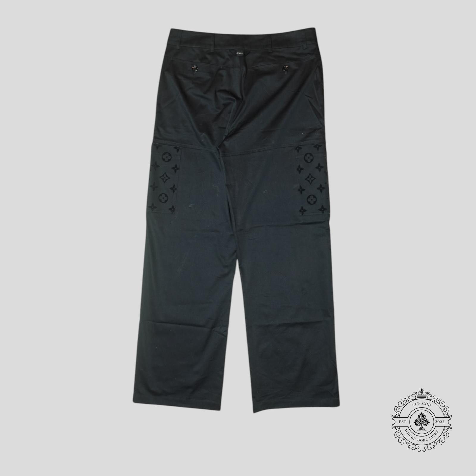 Louis Vuitton Louis Vuitton Monogram Flocked Workwear Pants in Black Size US 34 / EU 50 - 2 Thumbnail