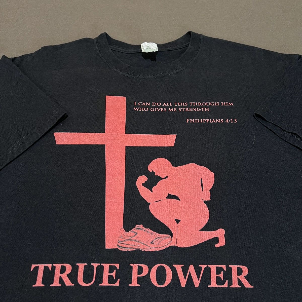 Vintage Vintage Y2K TRUE POWER Jesus God Lord Bible Holy Tee Size US L / EU 52-54 / 3 - 1 Thumbnail