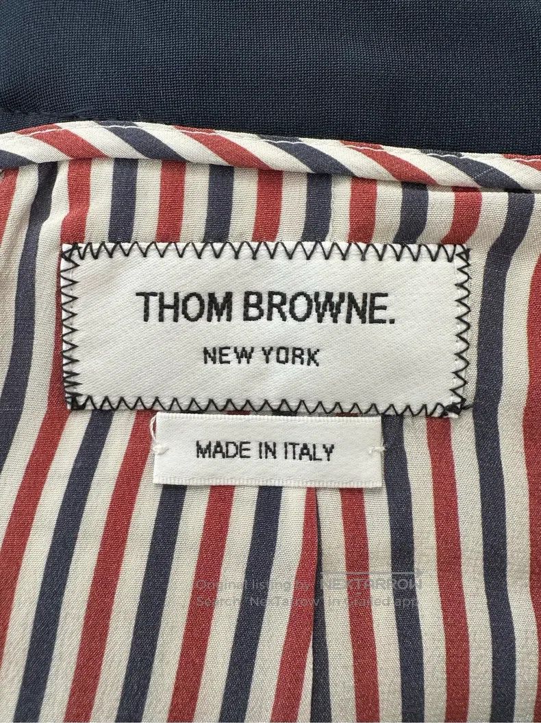 Thom Browne Thom Browne Navy Blue Classic Logo Fringed Short Dress Size 27" / US 4 / IT 40 - 8 Thumbnail