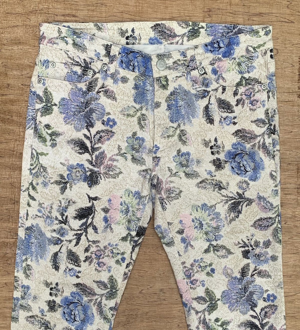 Japanese Brand × Vintage Piccadilly Paris Flowers Full Printed Skinny Streching Pants Size 28" / US 6 / IT 42 - 8 Thumbnail