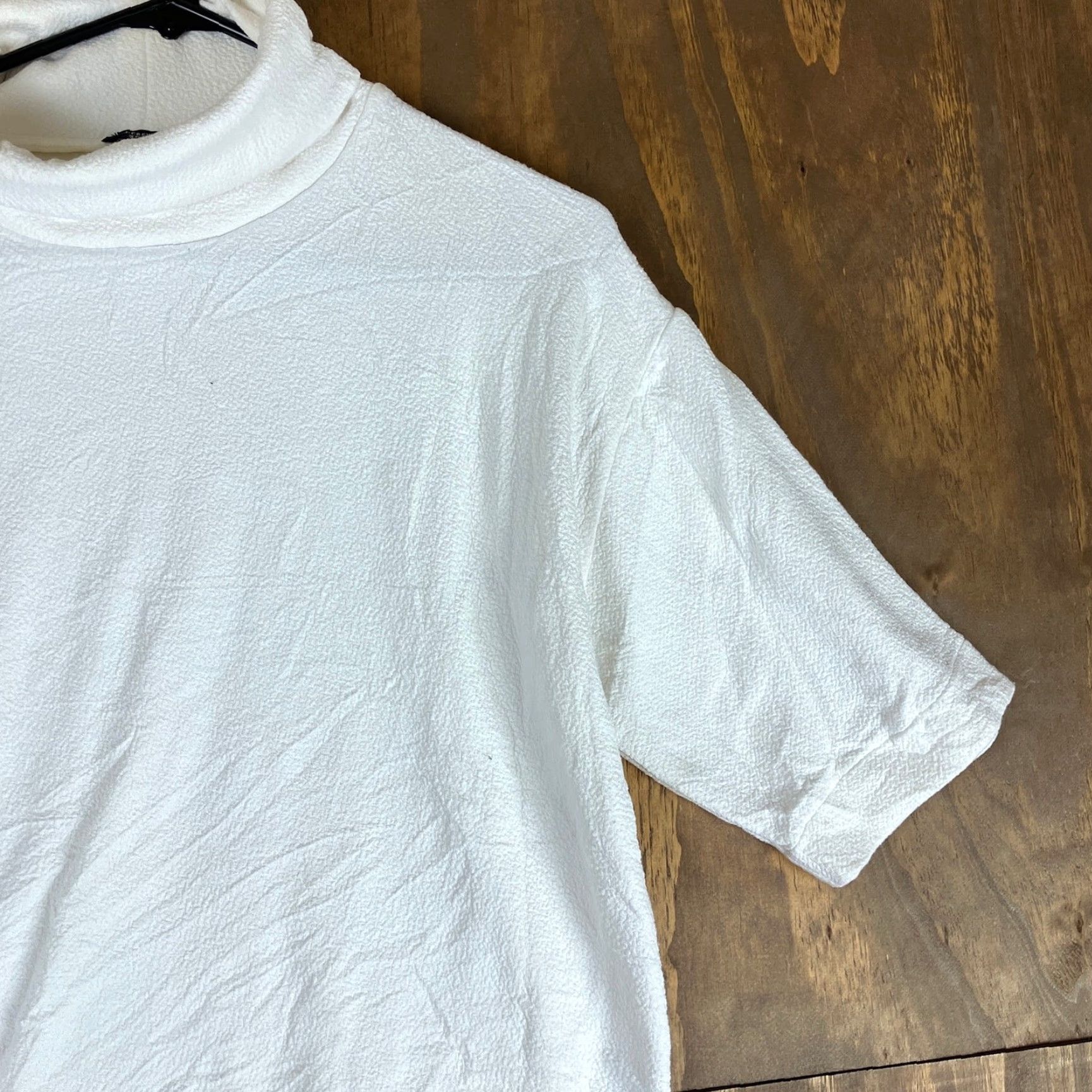 J.Crew VINTAGE J. CREW 365 Womens Shirt White Textured Crepe Drop-Sleeve Turtleneck XS Size XS / US 0-2 / IT 36-38 - 5 Thumbnail