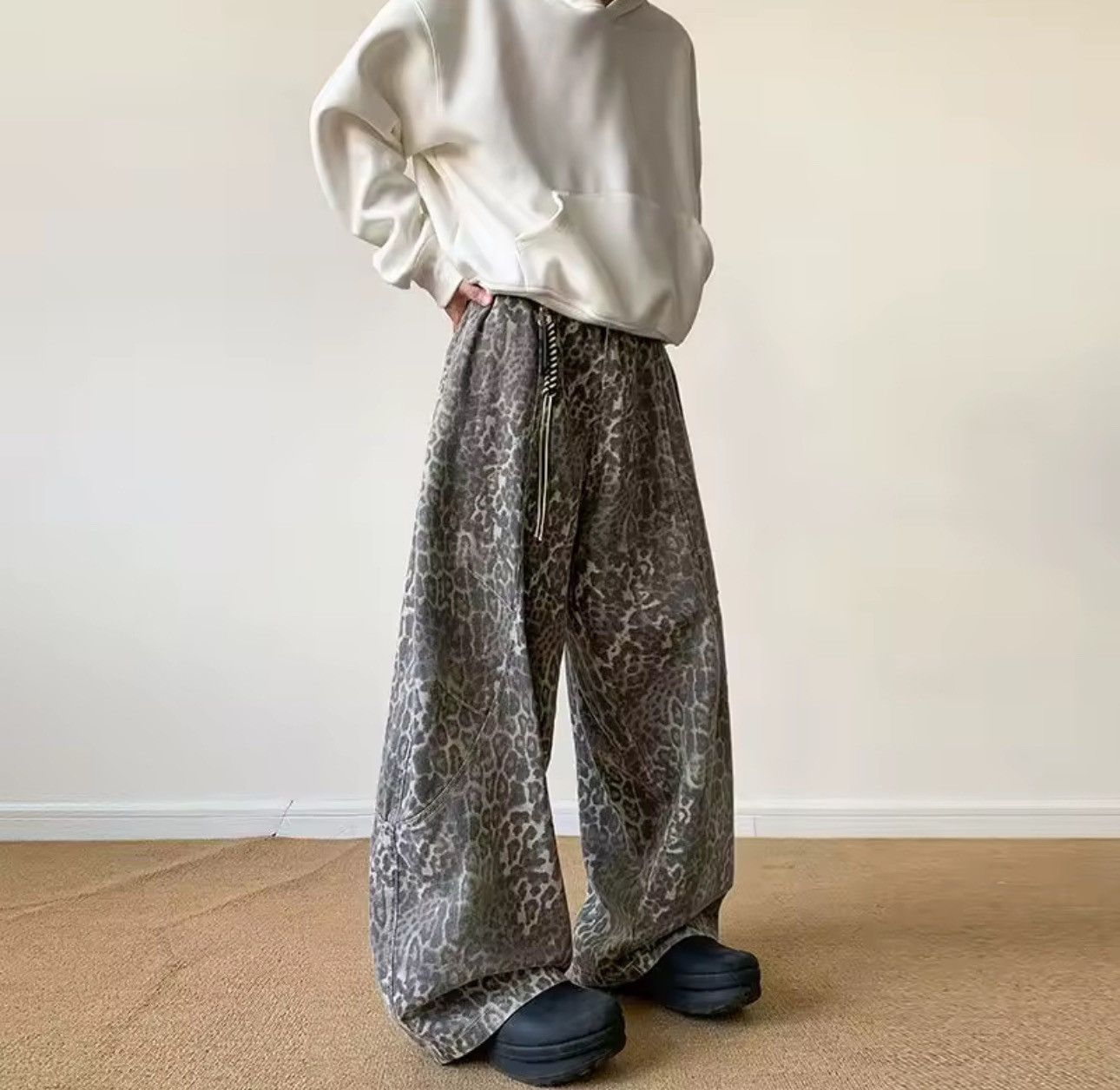 Other Leopard Baggy Streetwear Y2k Loose Jeans Pants Size US 30 / EU 46 - 2 Thumbnail