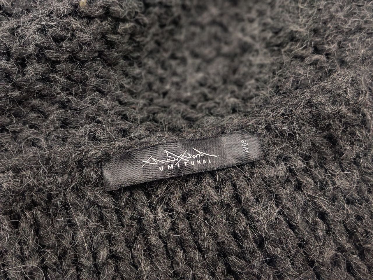 Vintage Umit unal Design oversized knit Dark Wool cropped Sweater Size L / US 10 / IT 46 - 17 Thumbnail