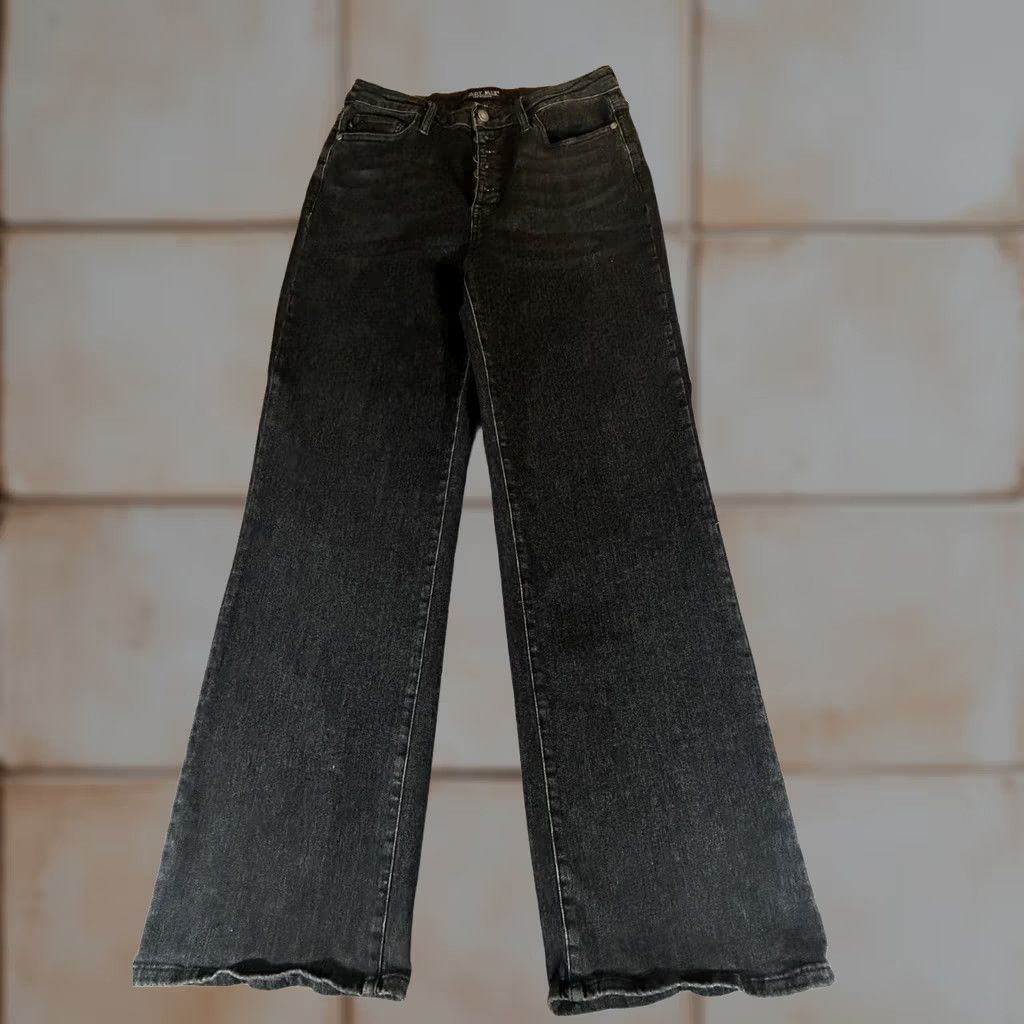 Vintage VINTAGE Judy Blue Jeans Womens 11/30 Wide-Leg High Waist Baggy Stretch Grunge Y2K Junior Size 32" / US 10 / IT 46 - 1 Thumbnail