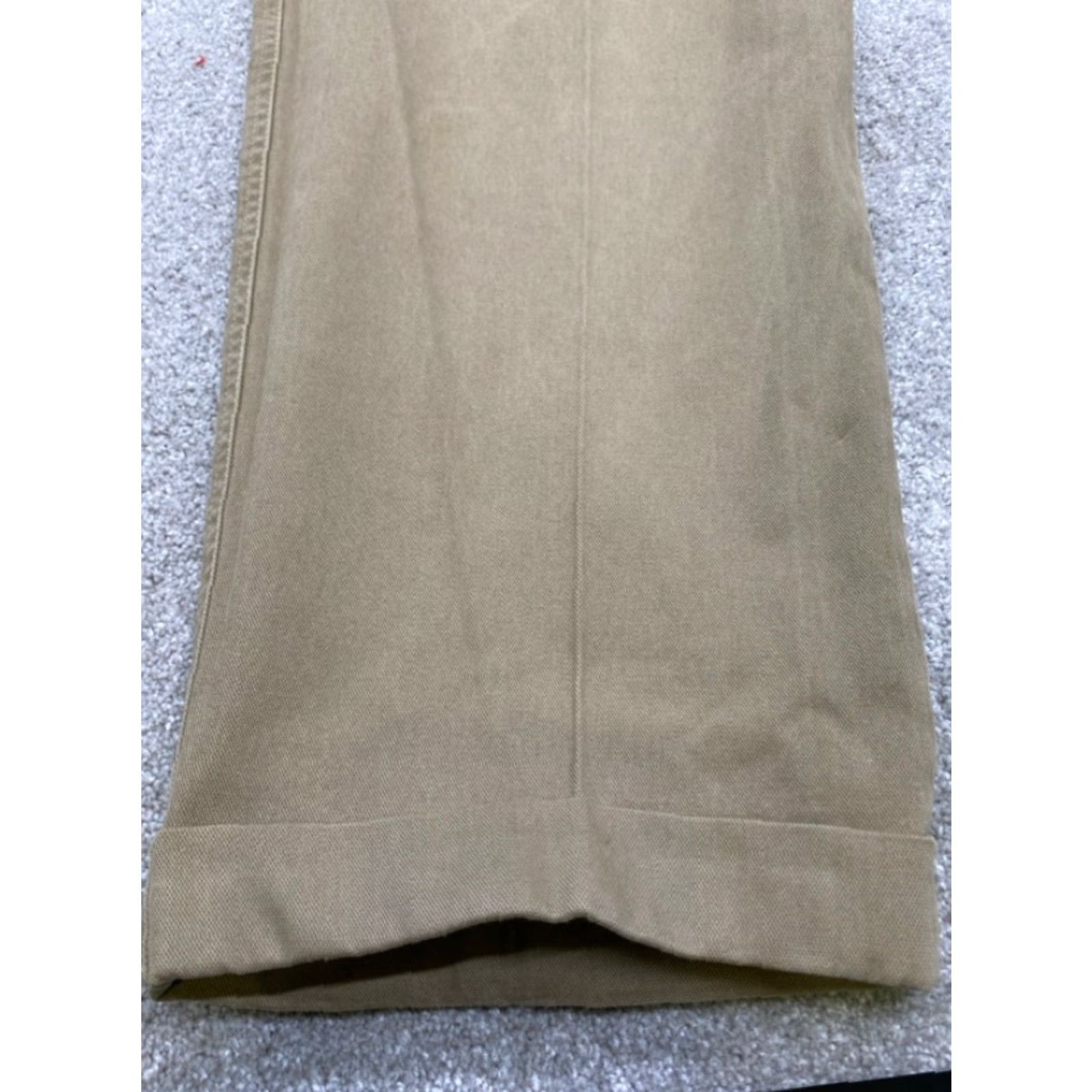 Vintage Hiltl Dress Pants Men's 38x31 Beige Trousers Cuffed Twill Cotton Dress Pants Mens 38 Beige Size US 38 / EU 54 - 2 Thumbnail