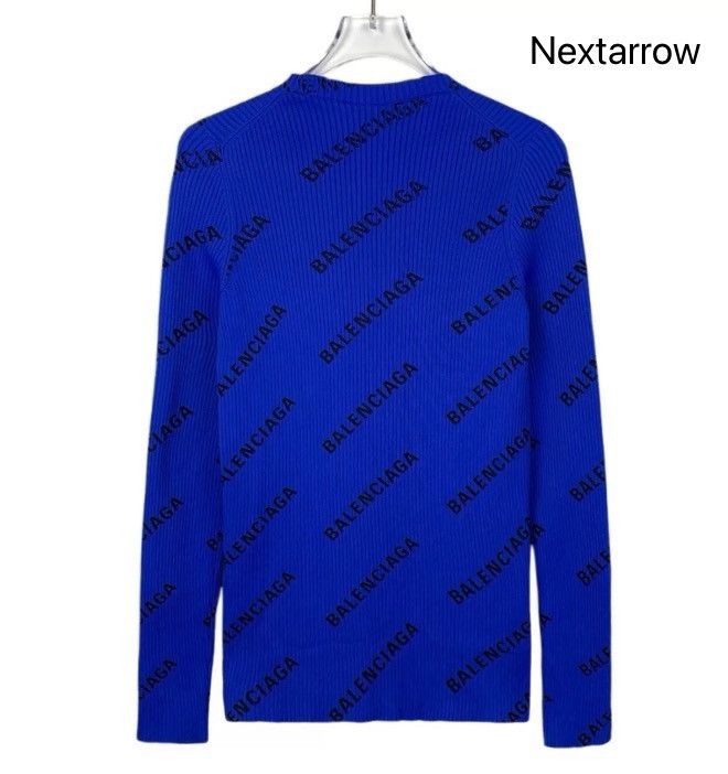 Balenciaga Balenciaga Blue Logo Letter Knitted Shirt2412-Nextarrow Size US L / EU 52-54 / 3 - 1 Thumbnail