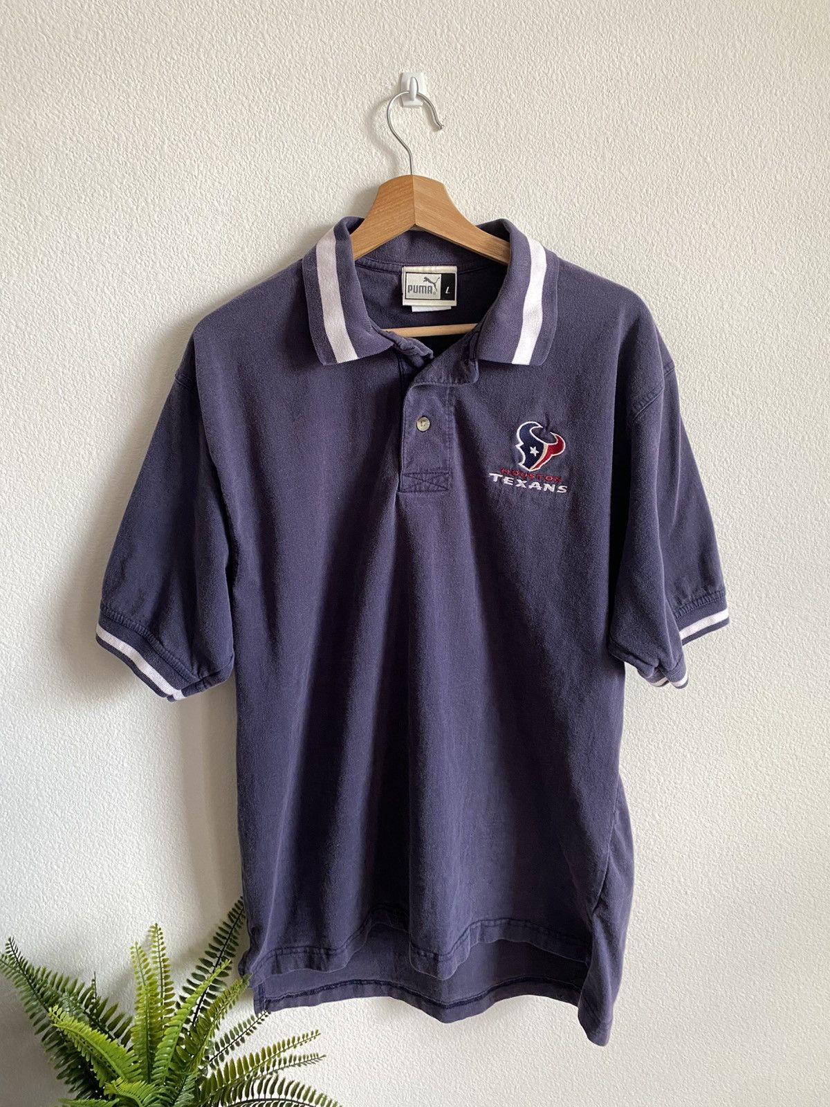Vintage Vintage 90s Puma Houston Texans Polo Shirt Size US L / EU 52-54 / 3 - 1 Thumbnail
