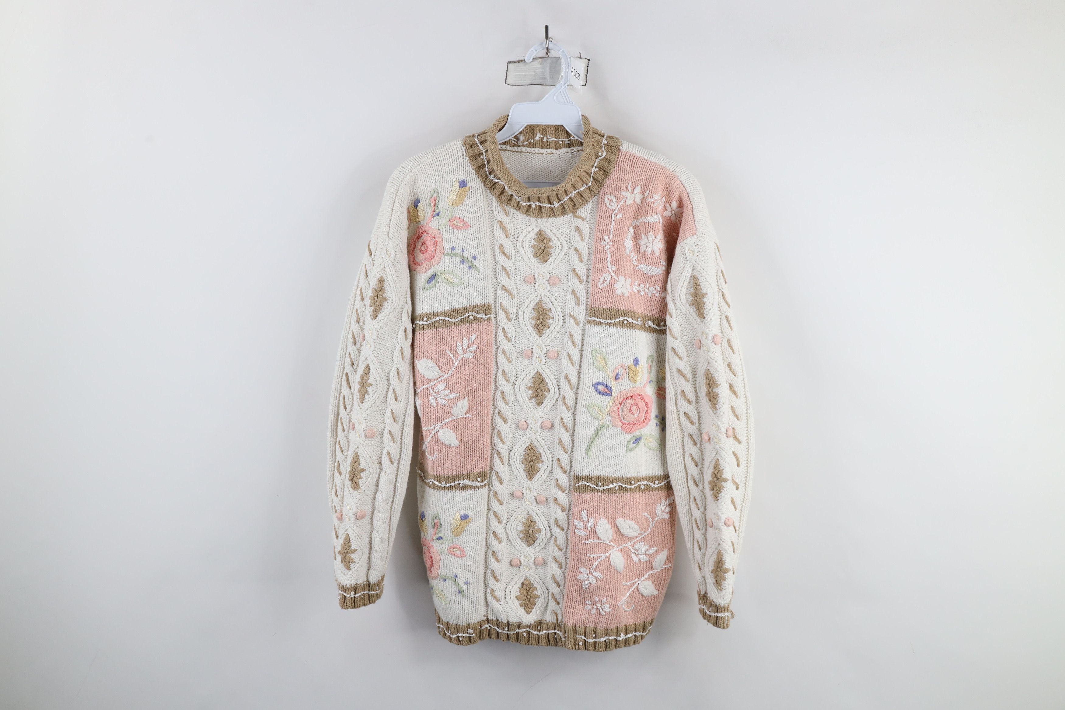 Vintage Vintage 90s Streetwear Flower Marled Knit Mock Neck Sweater Size M / US 6-8 / IT 42-44 - 1 Thumbnail
