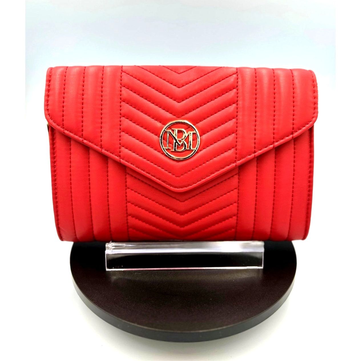 Badgley Mischka Badgley Mischka Crossbody Chevron Quilted Center Cover - Red Size ONE SIZE - 3 Thumbnail