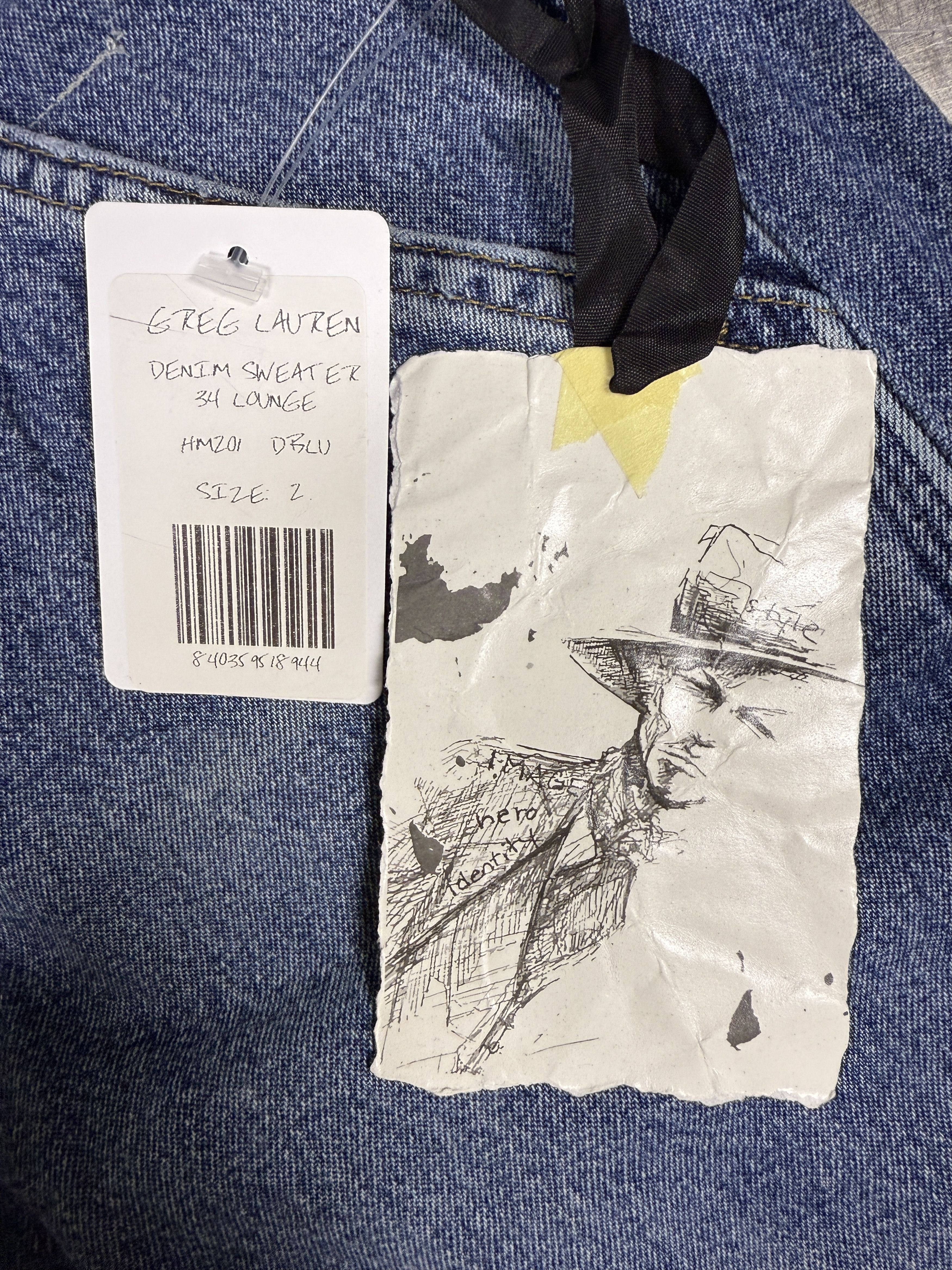 Greg Lauren $1425 Greg Lauren Denim Sweater 34 Lounge Pants Size US 32 / EU 48 - 6 Thumbnail