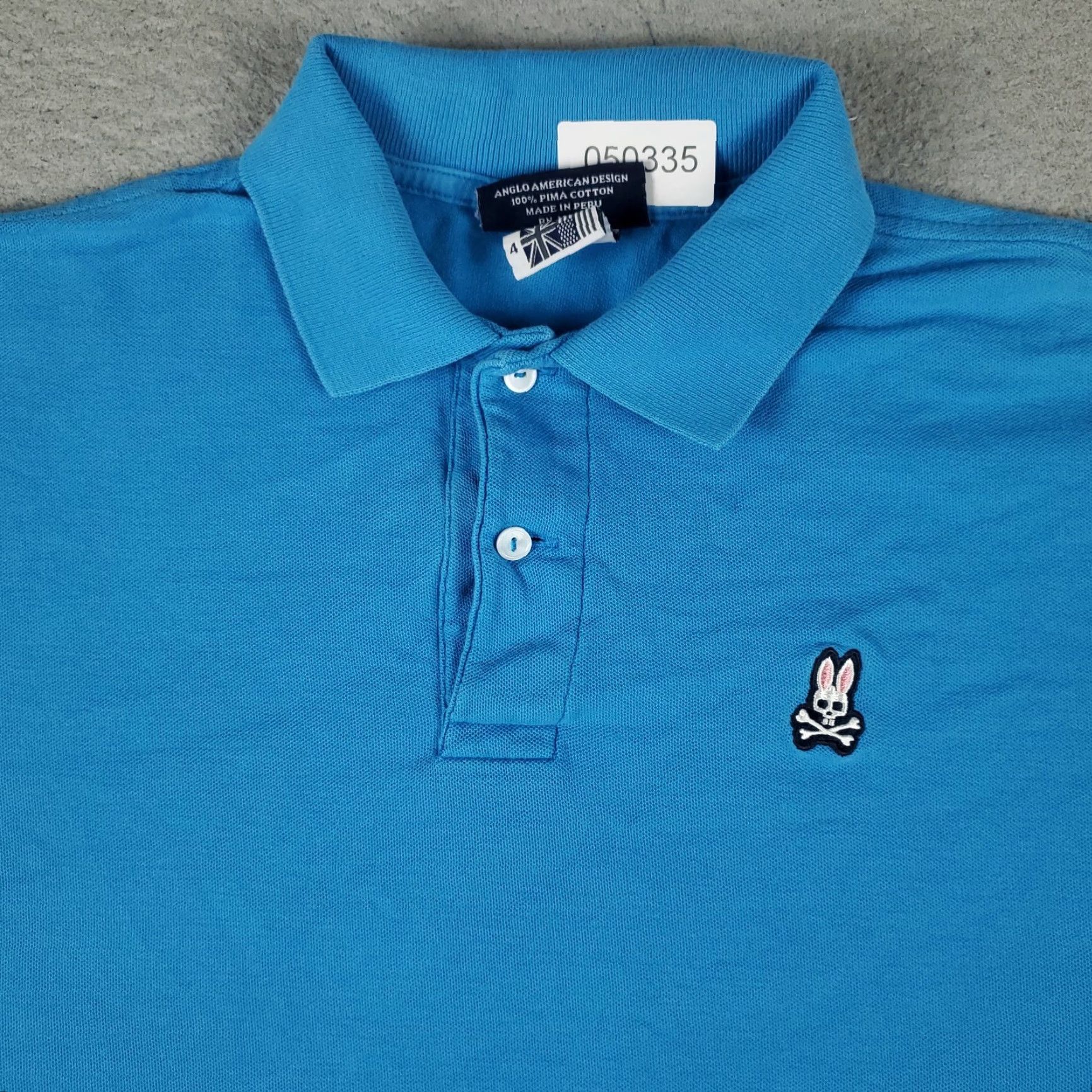 Psycho Bunny Psycho Bunny Polo Shirt Mens Size 4 Blue Skull Crossbones Short Sleeve Size US S / EU 44-46 / 1 - 2 Thumbnail