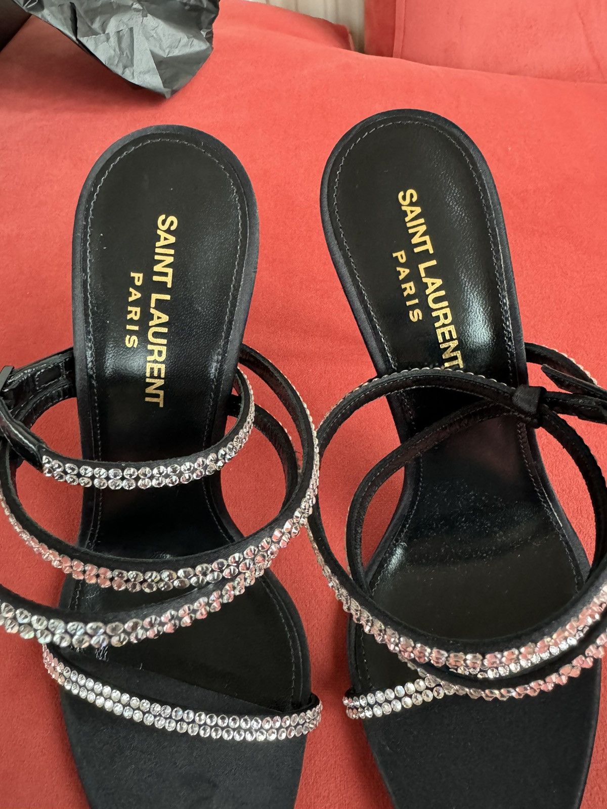 Saint Laurent Paris Saint Laurent Georgia rhinestone embellished sandals, 37 It Size US 7 / IT 37 - 6 Thumbnail