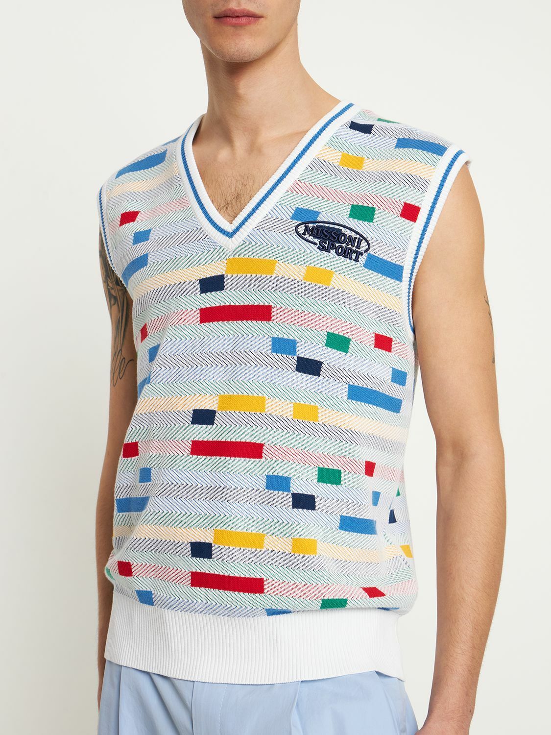 Missoni o1y0225 Logo Sleeveless Sweater in Multicolor Size US M / EU 48-50 / 2 - 4 Thumbnail