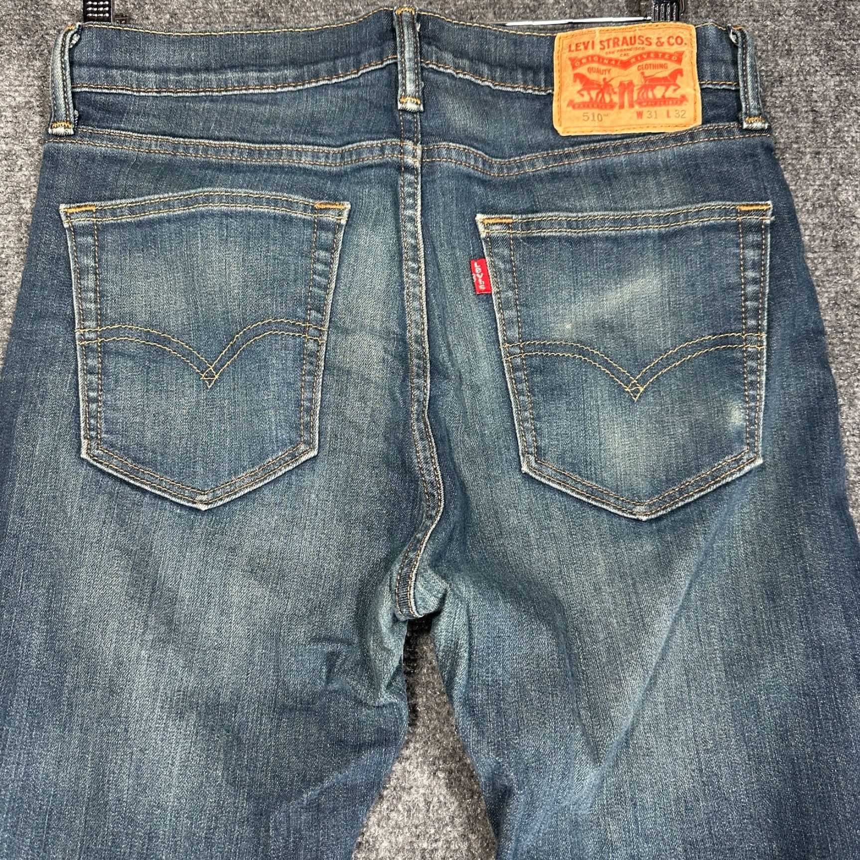 Levi's Levi's 510 Jeans Mens 31 X 30 Medium Wash 5-Pocket Cotton Stretch Denim Blue Regular Fit Skinny Style Jeans Mens Size US 31 - 7 Thumbnail