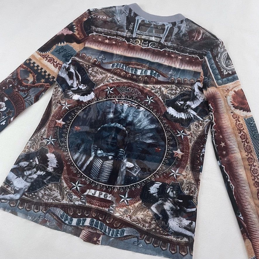 Jean Paul Gaultier AW2004 Jean Paul Gaultier Indian Skeleton Mesh Top Vintage Size M / US 6-8 / IT 42-44 - 7 Thumbnail