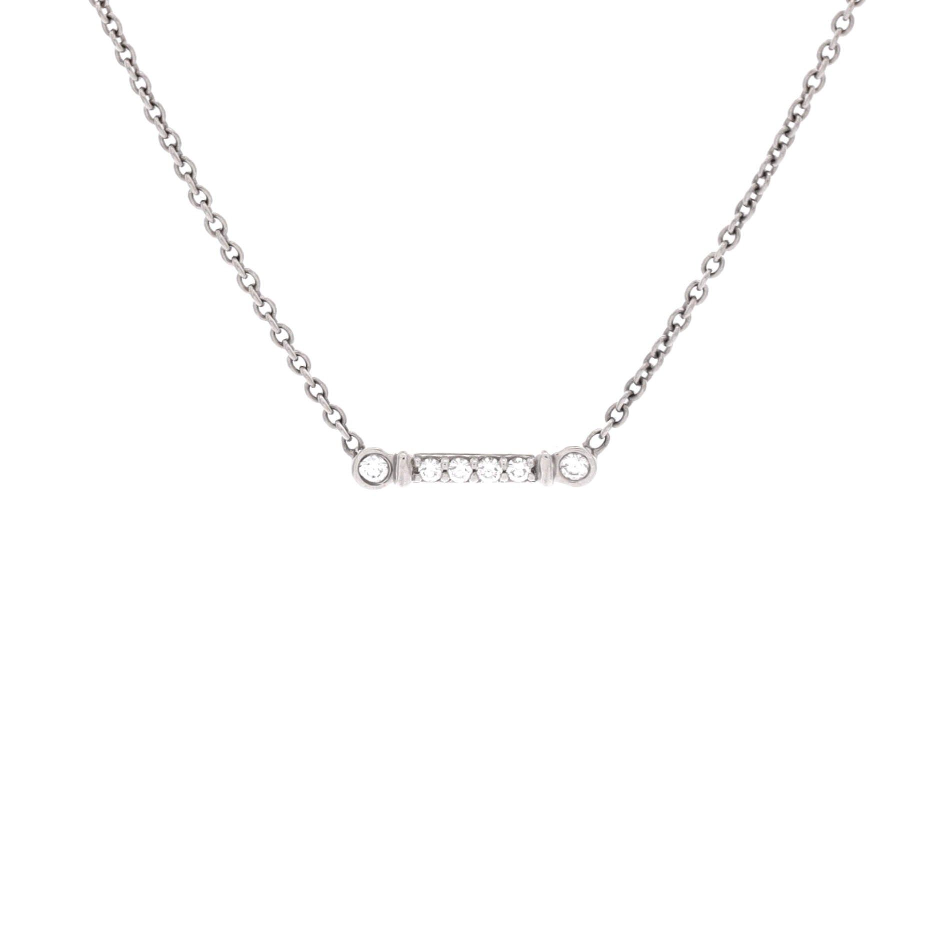 Tiffany & Co. Fleur de Lis Key Bar Pendant Necklace Size ONE SIZE - 1 Thumbnail